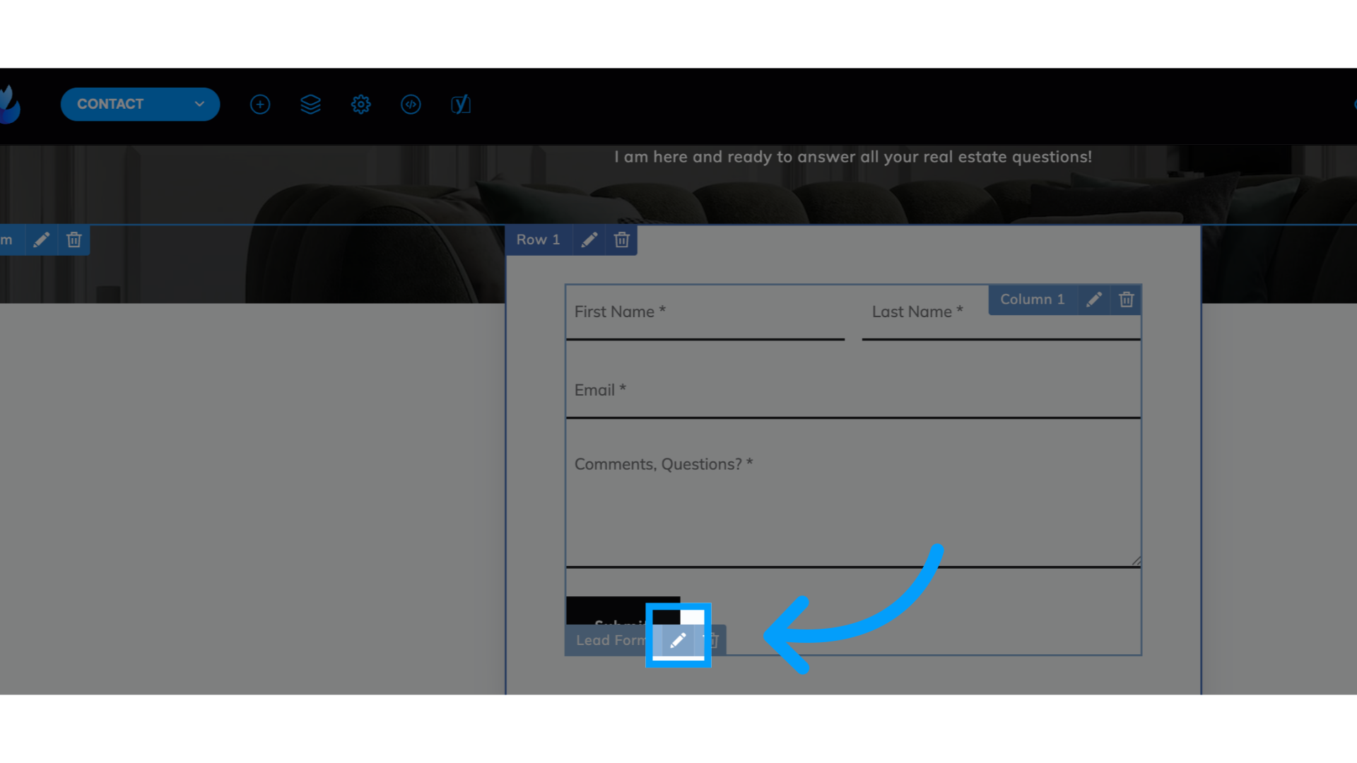 Access the Lead Form you'd like to customize