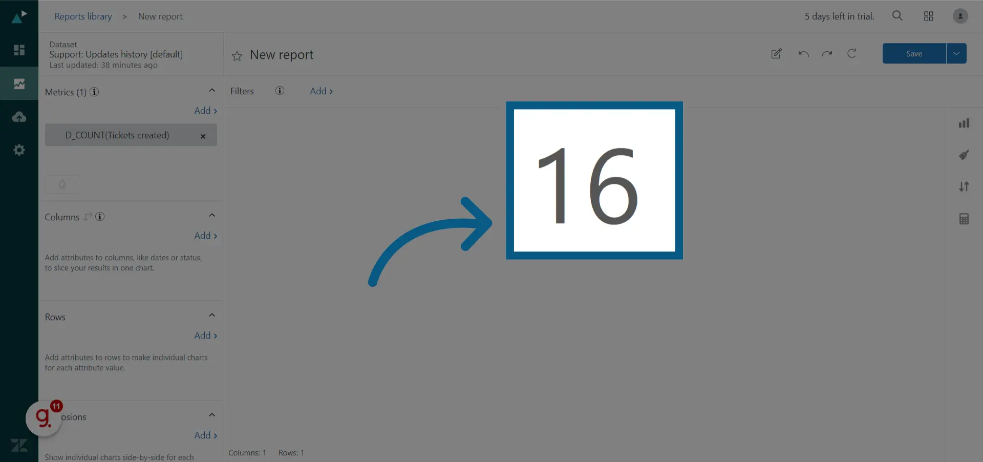 Here is the displayed metric