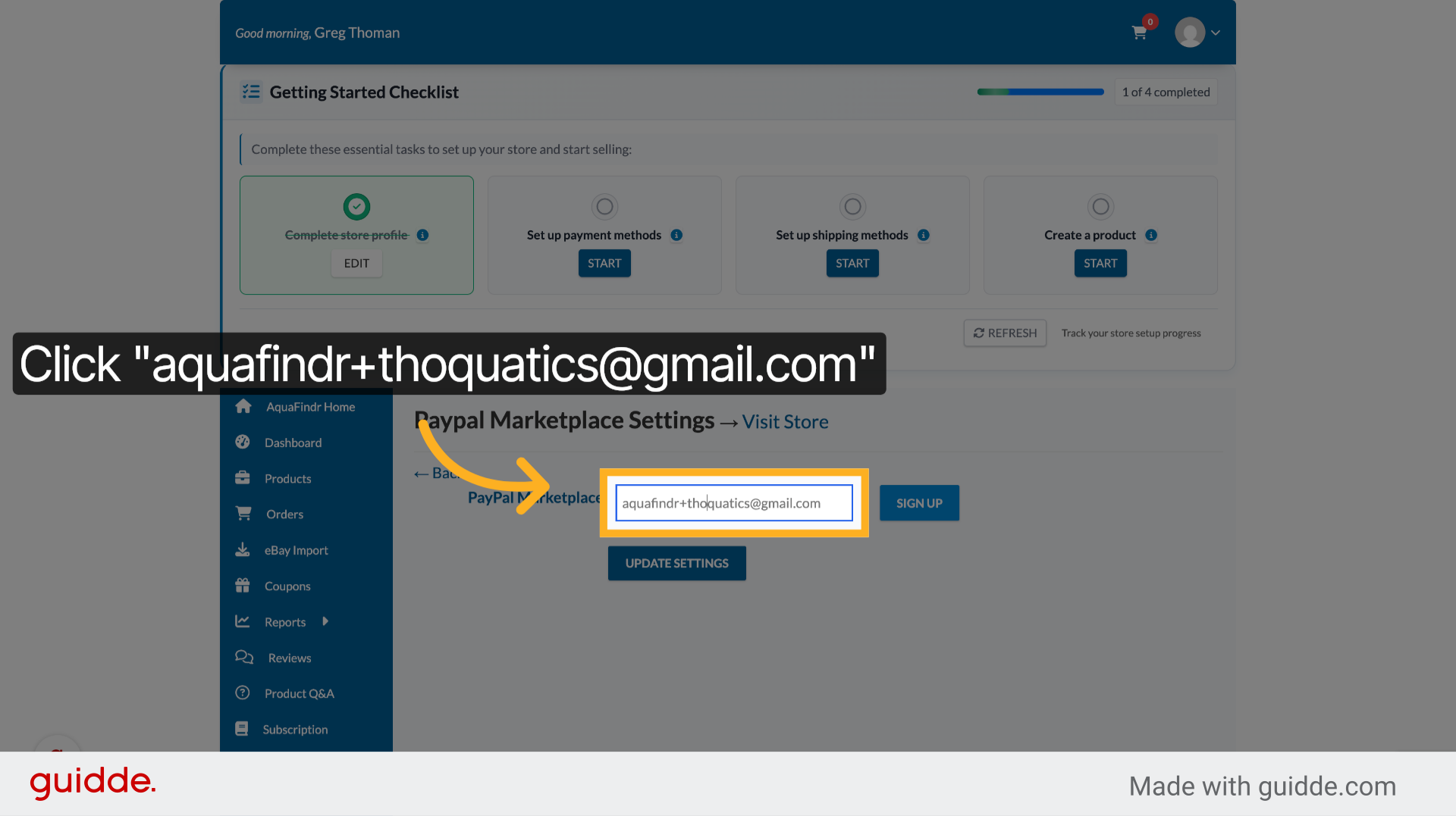 Enter PayPal Email