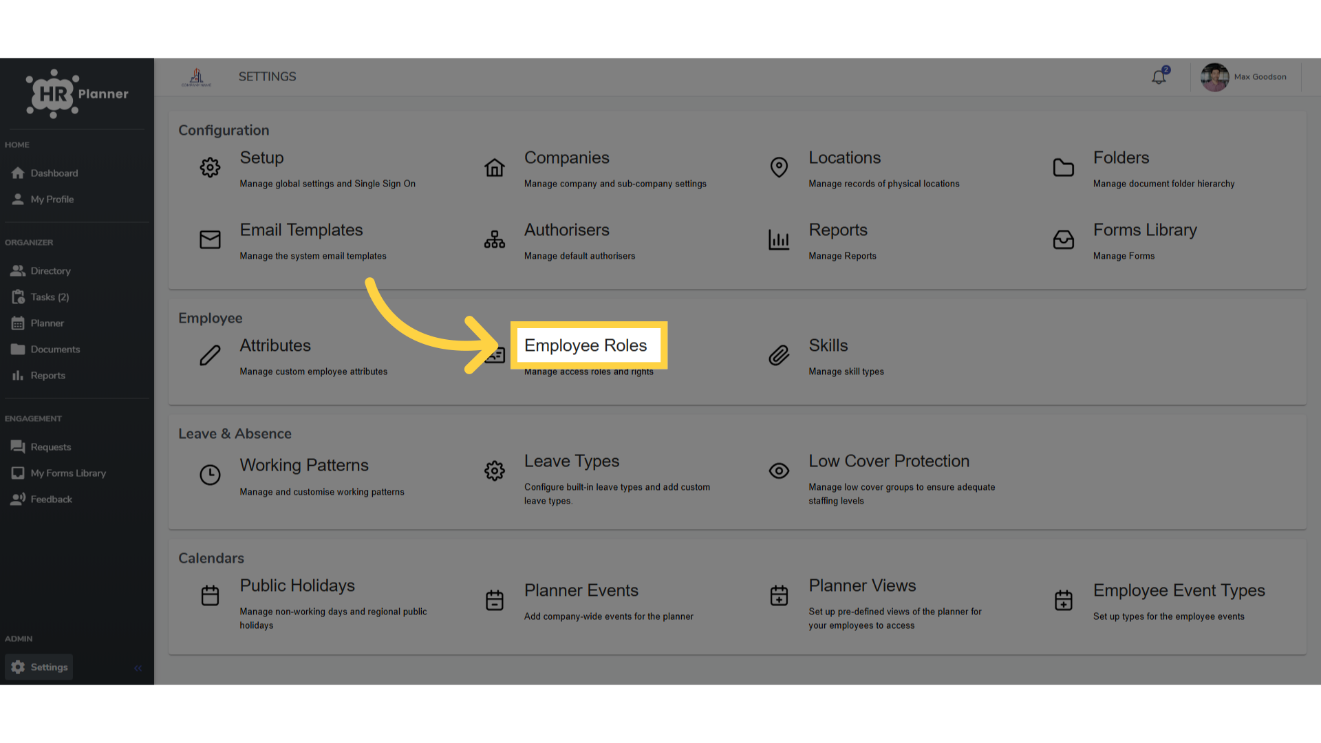 Click 'Employee Roles'