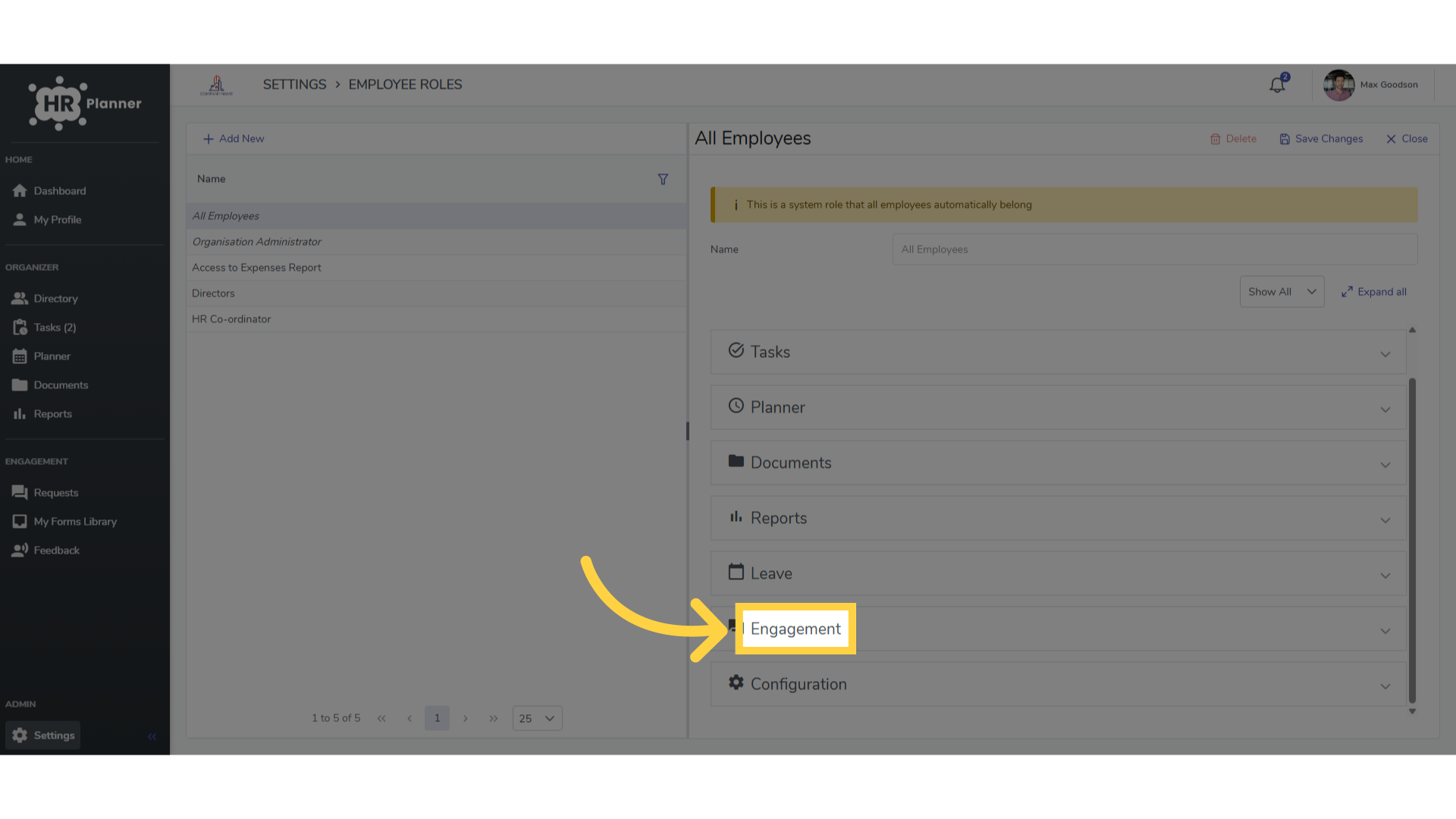 Click 'Engagement'