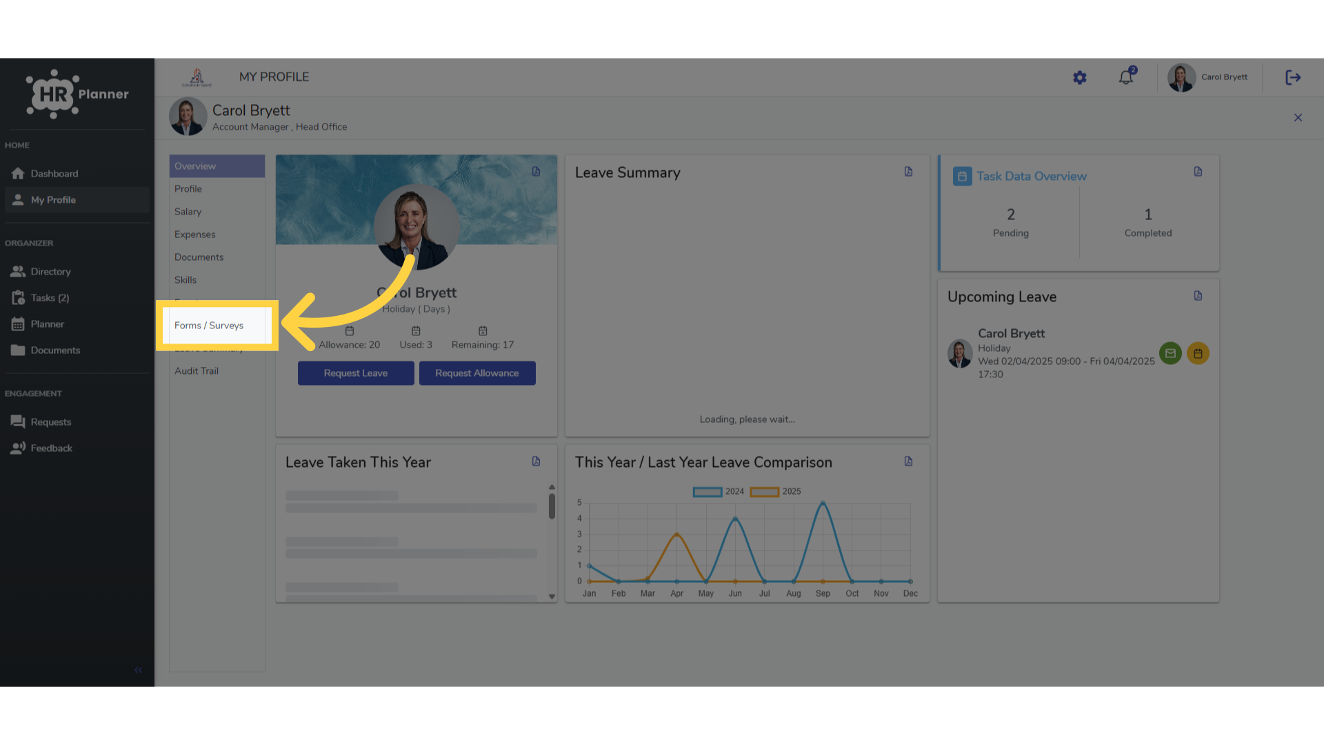 Click 'Forms / Surveys'