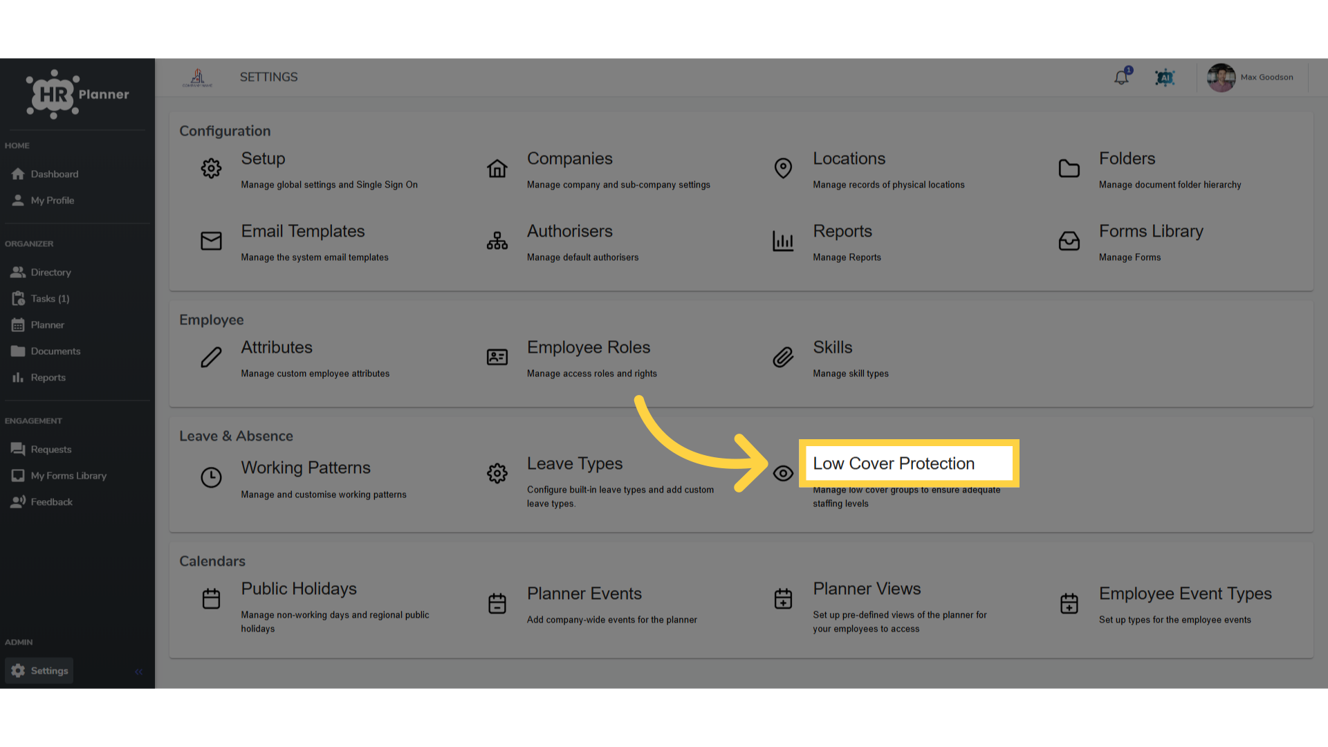 Click 'Low Cover Protection'
