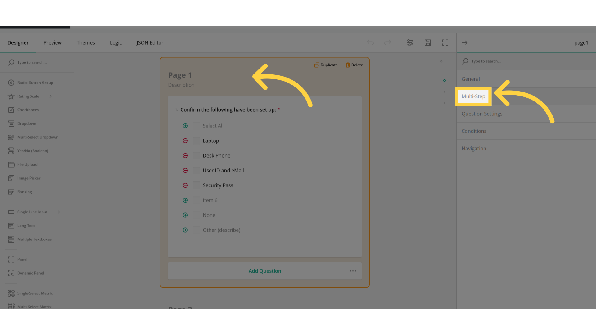 Select the page