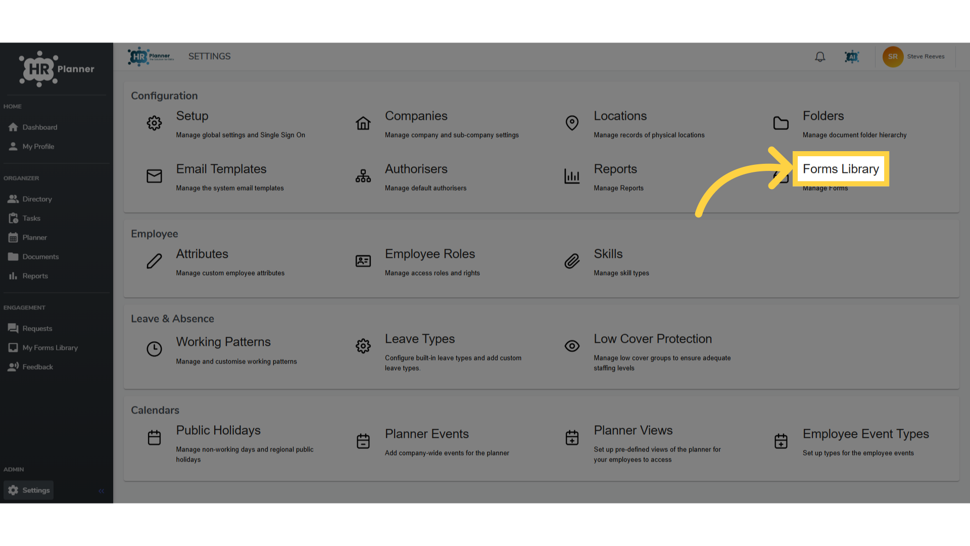 Click 'Forms Library'