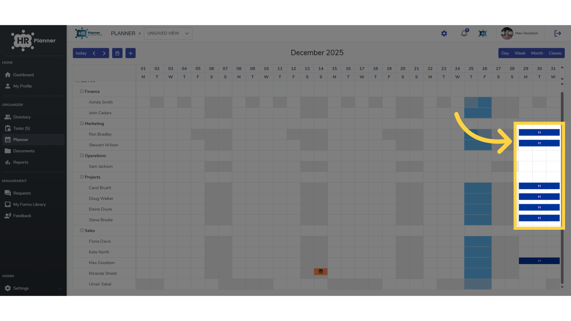 View the Calendar