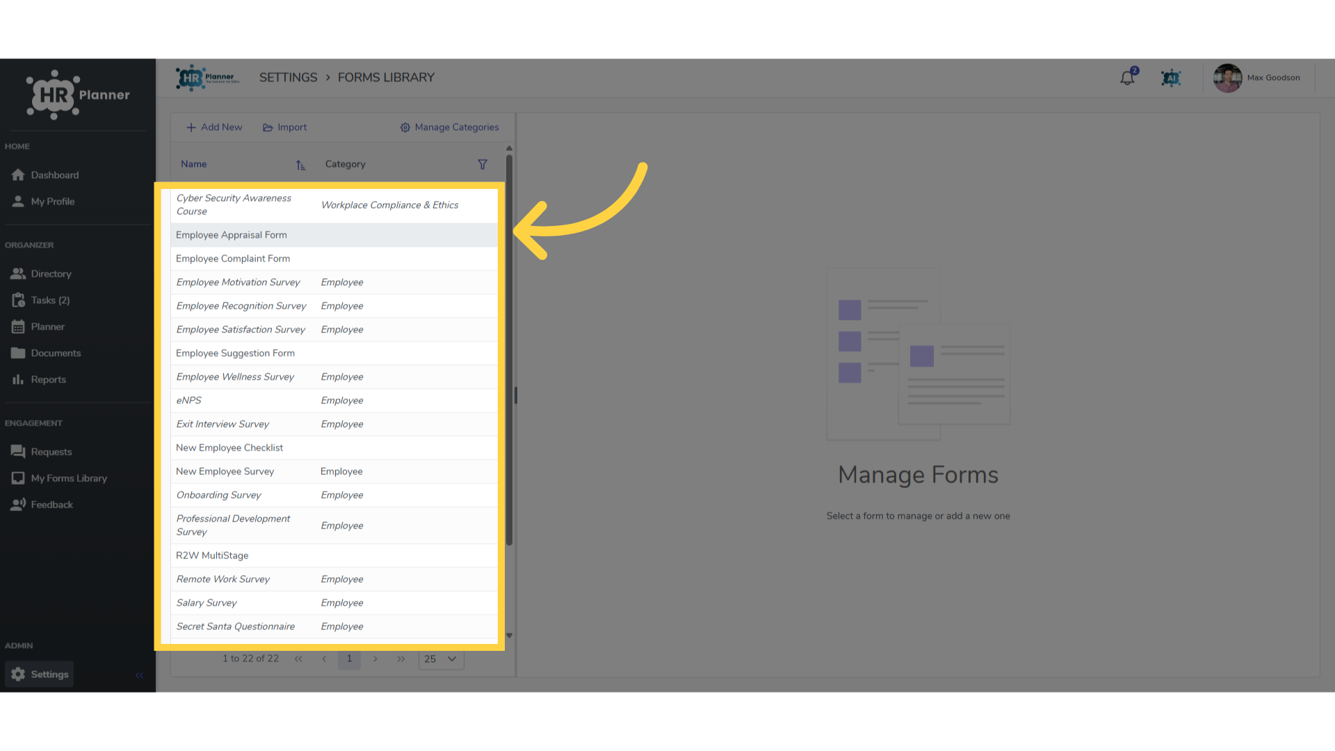 Click 'Employee Appraisal Form'