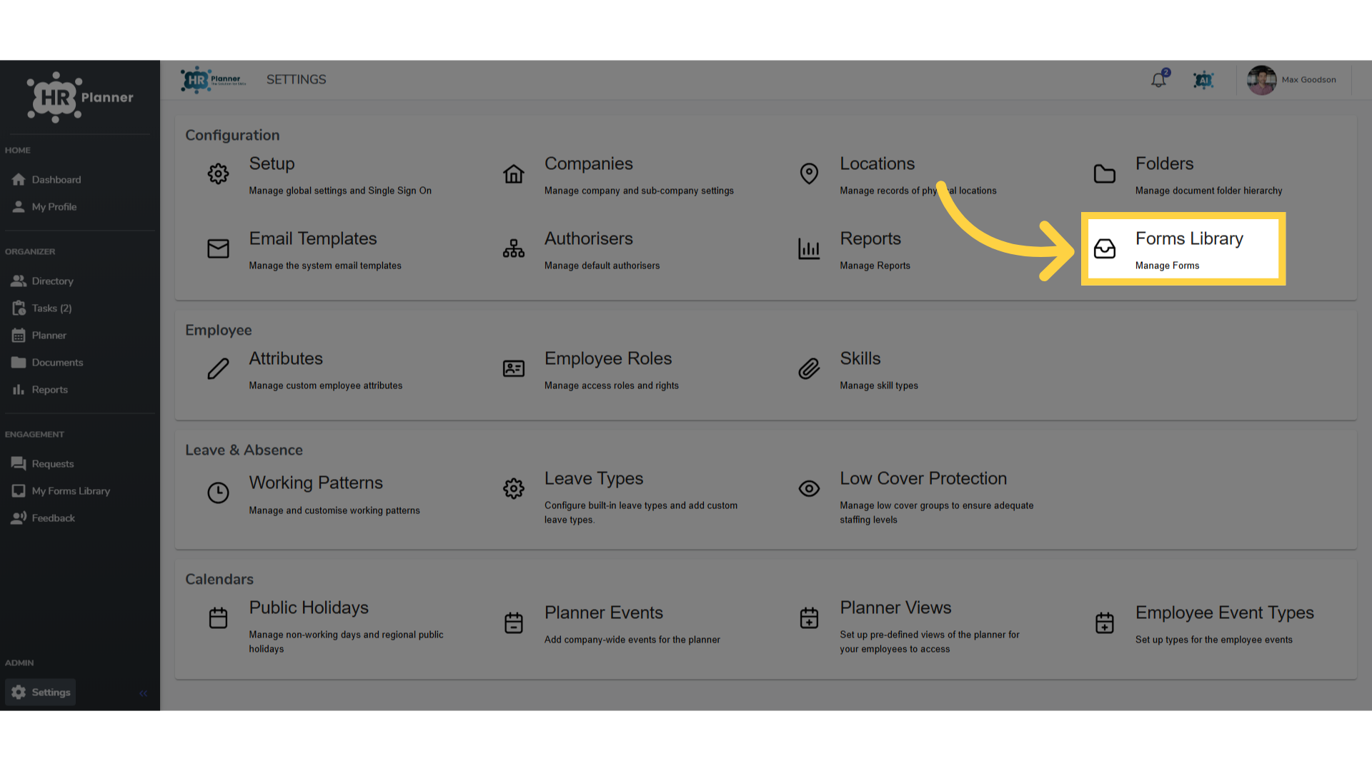 Select 'Forms Library'