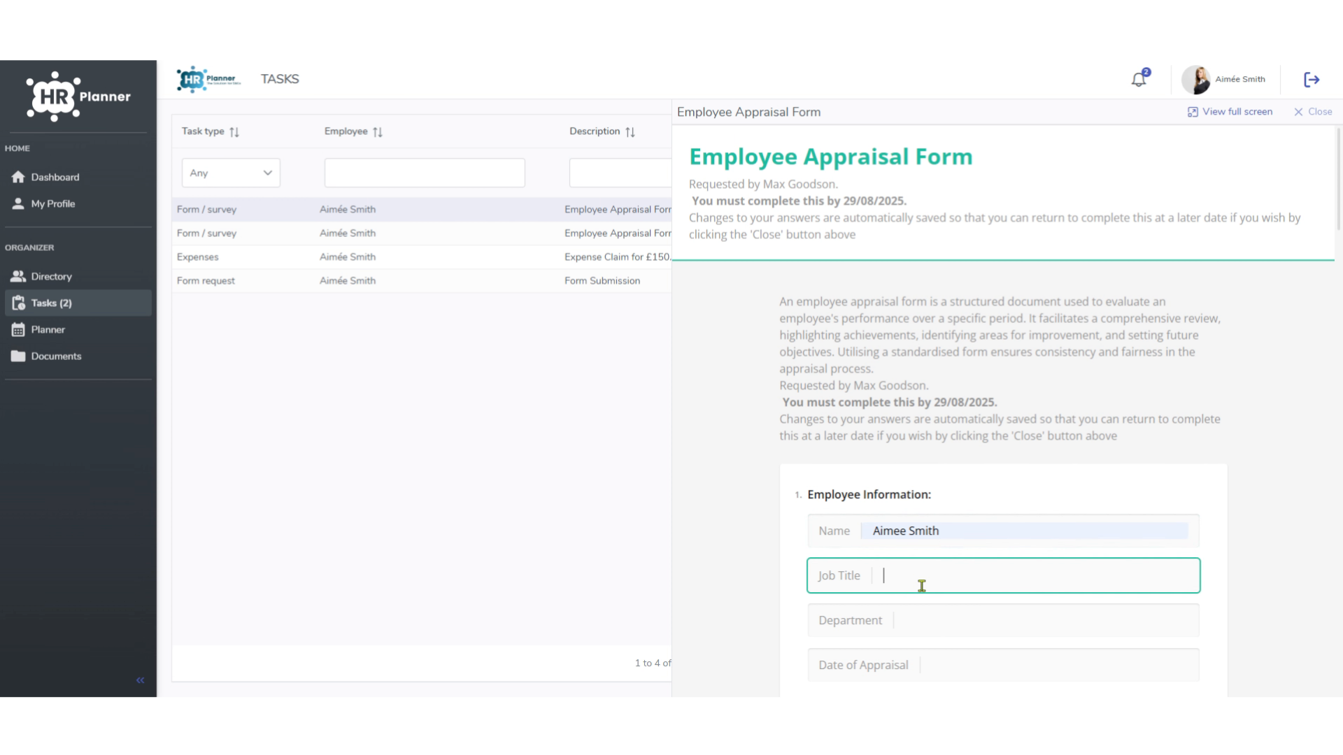 Completing the Form