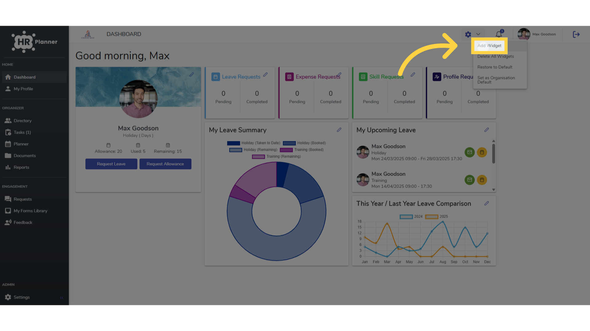 Click 'Add Widget'