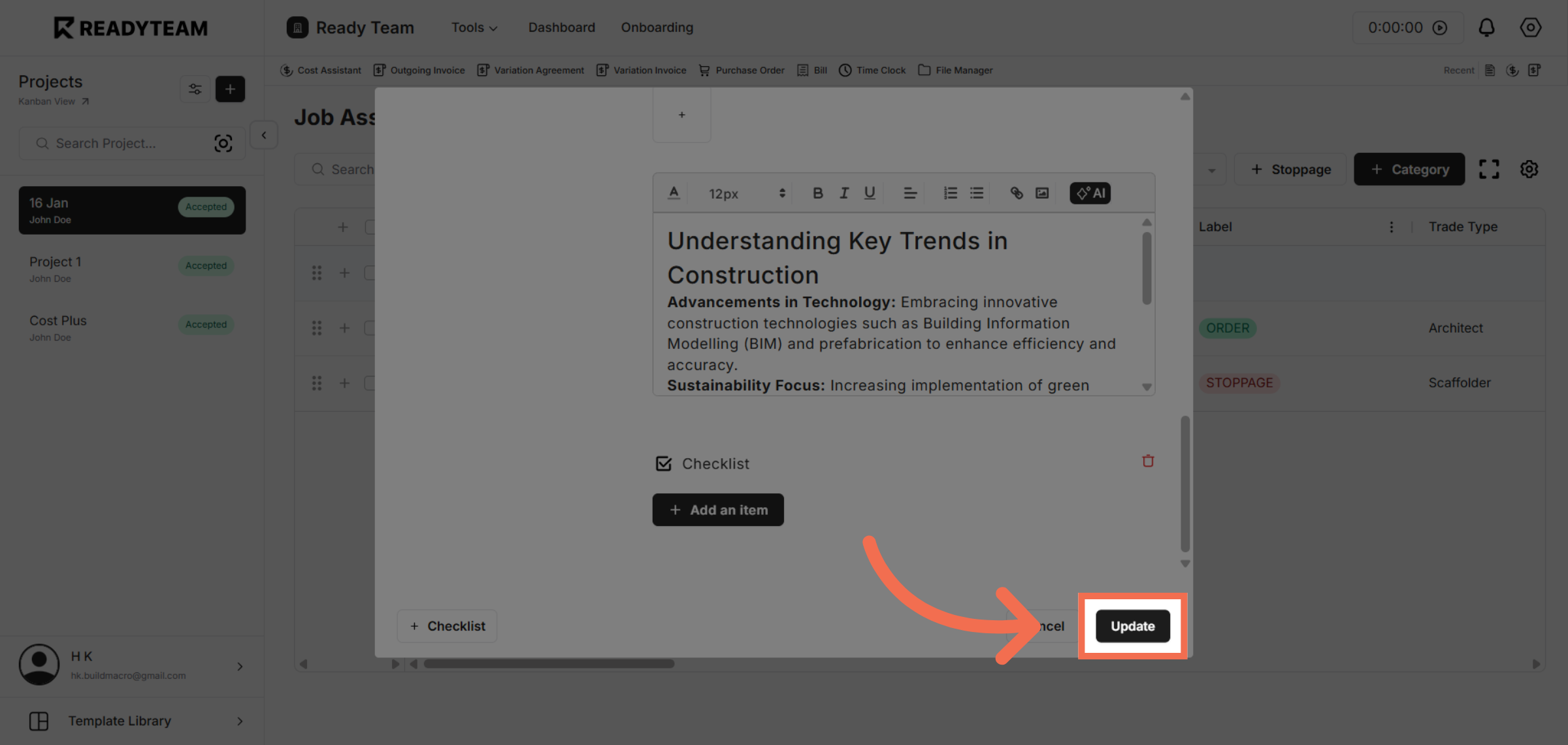 Update Job Assistant
