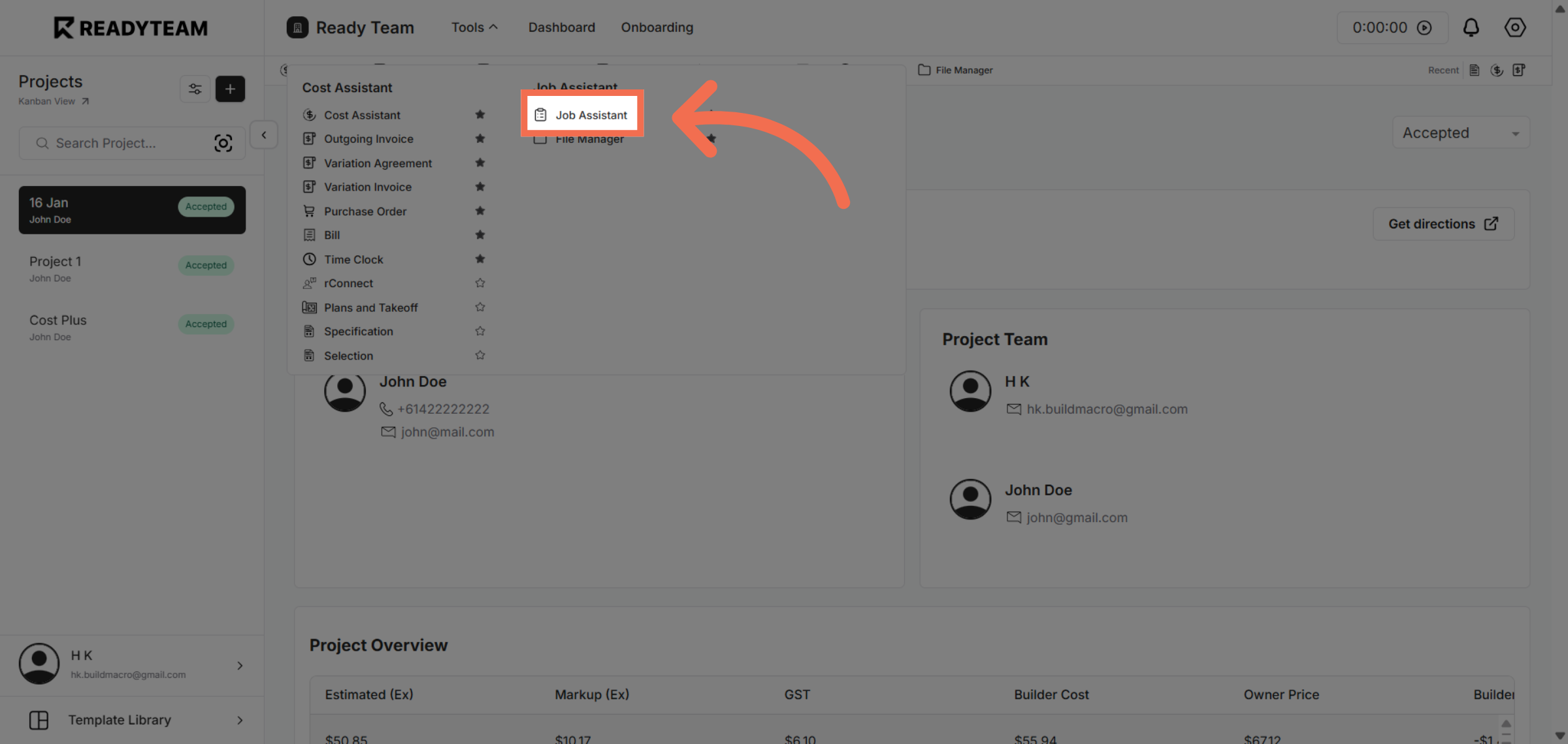 Navigate to Job Assistant
