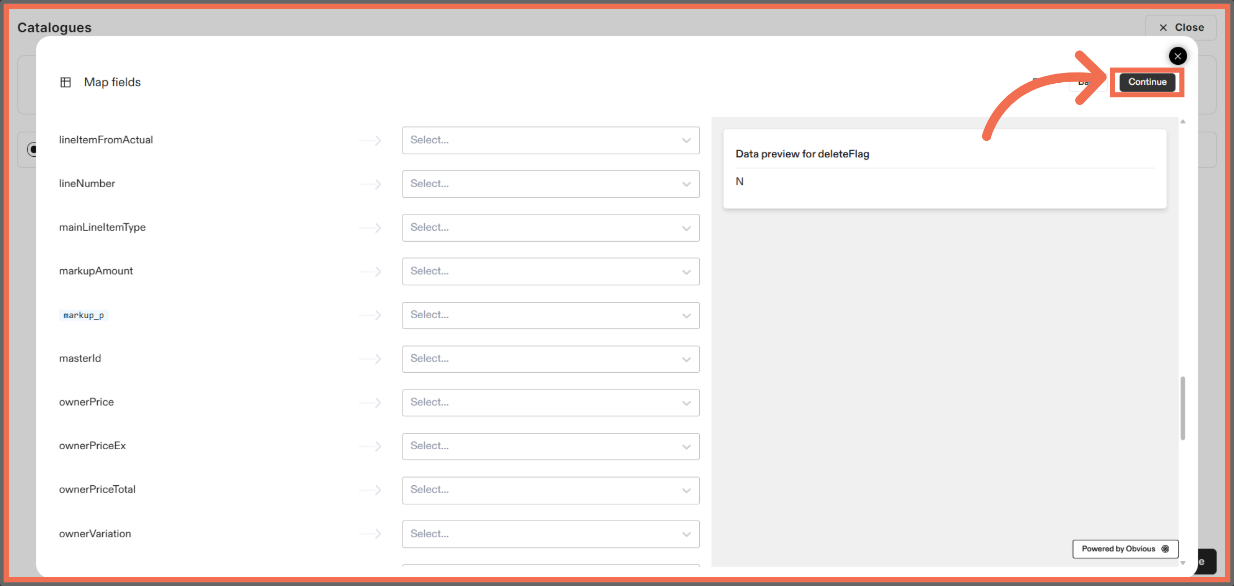 Fill Required Fields and Continue
