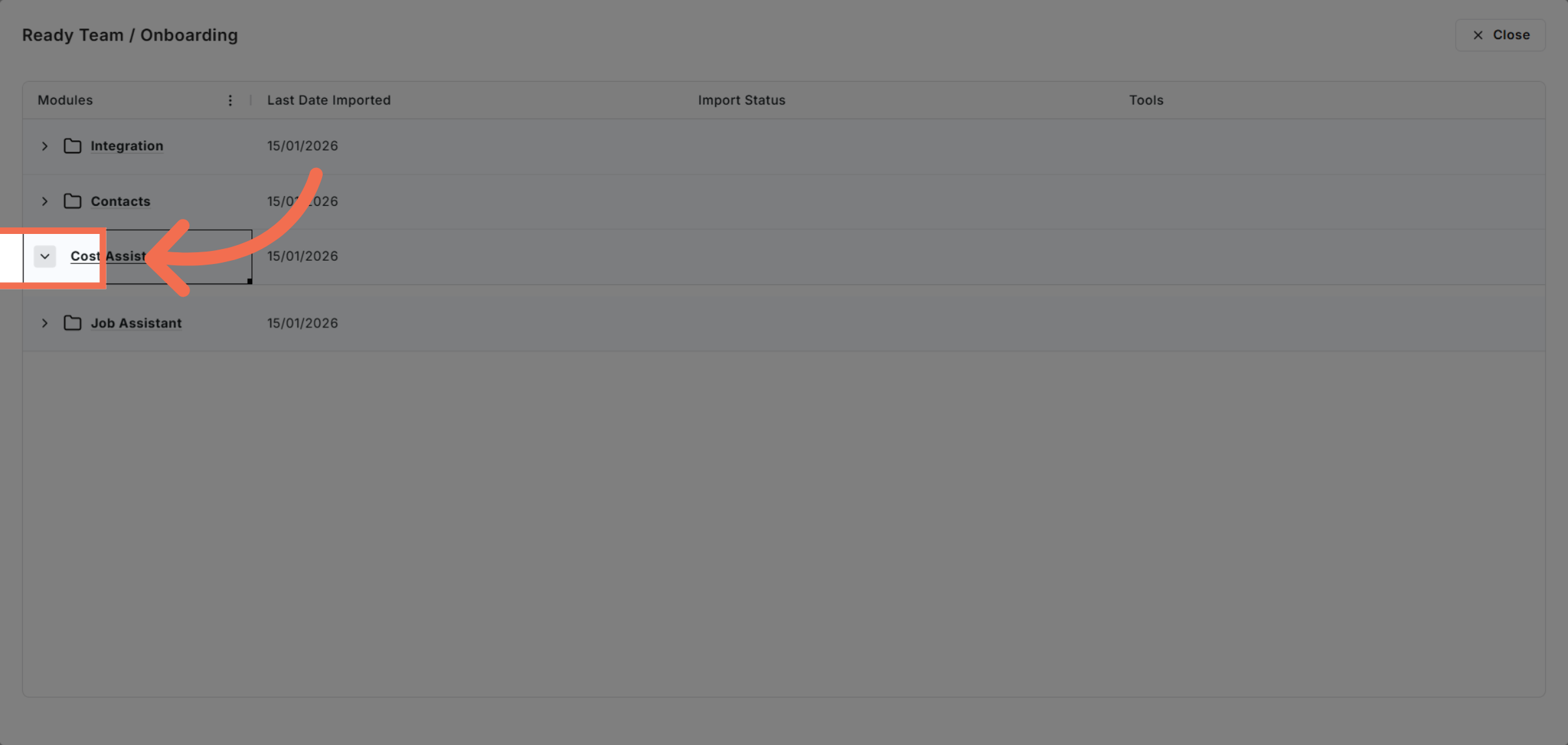 Access Cost Assistant Area
