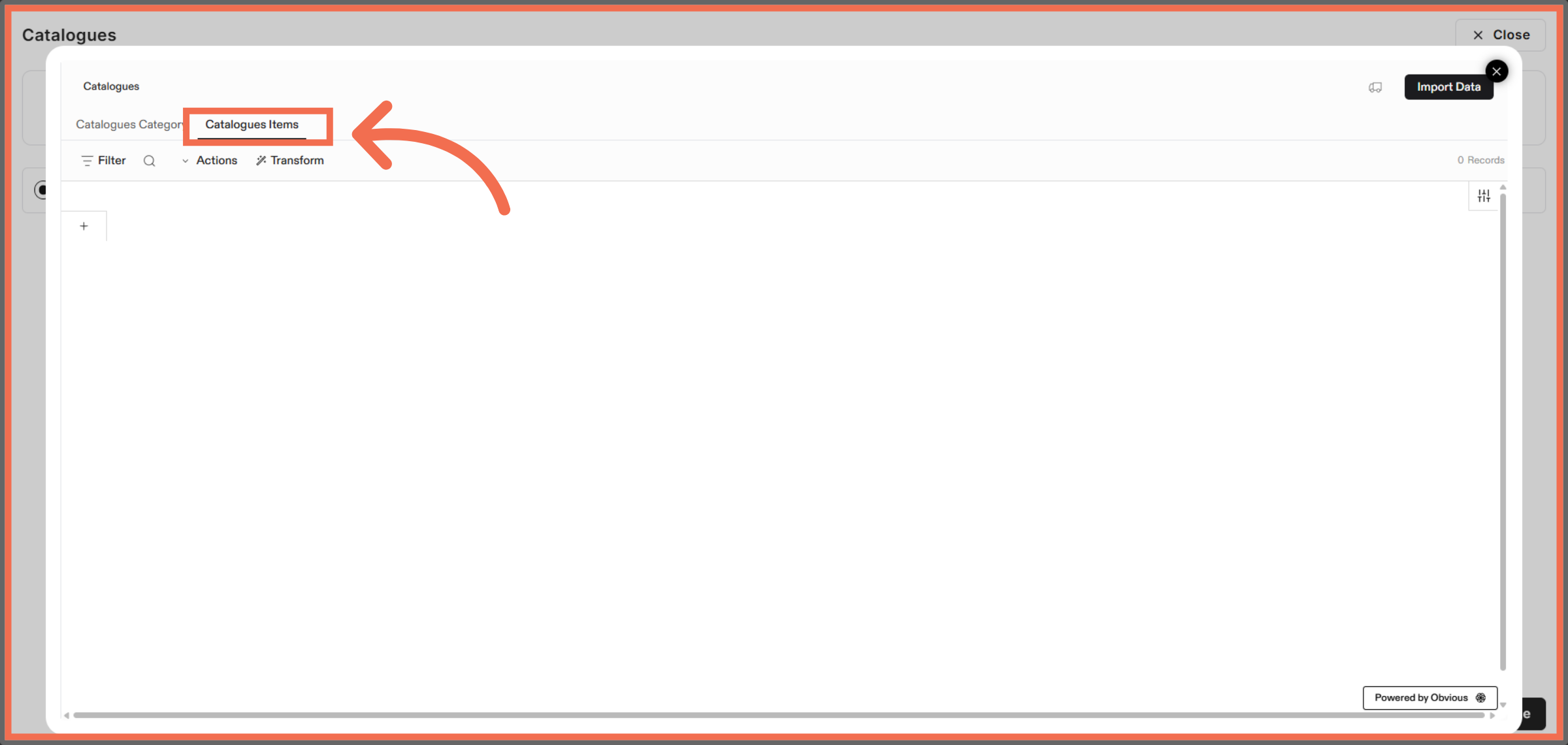 Select Catalogue Items