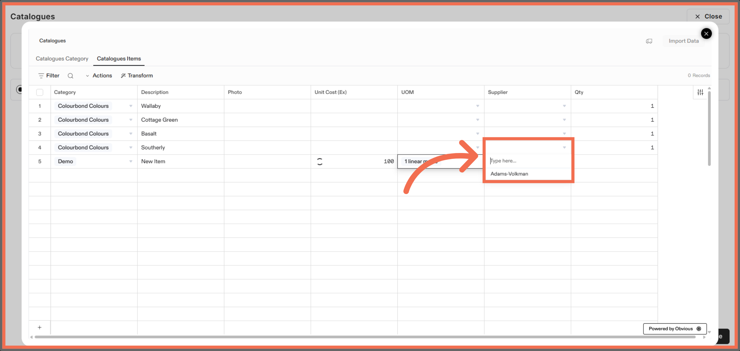 Open Supplier Options