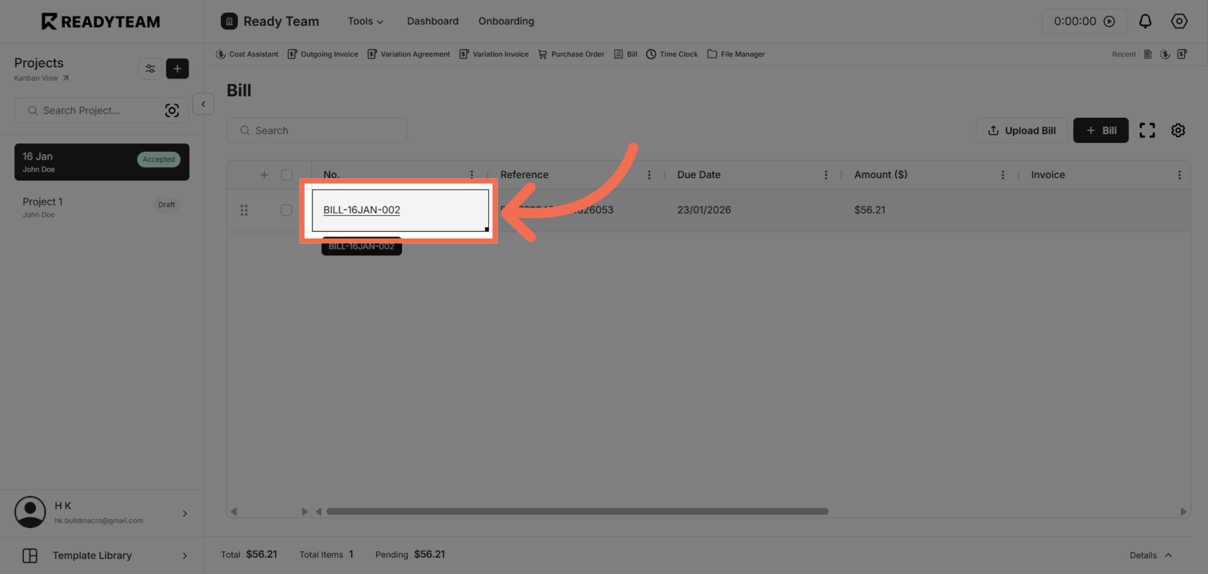 Select Specific Bill