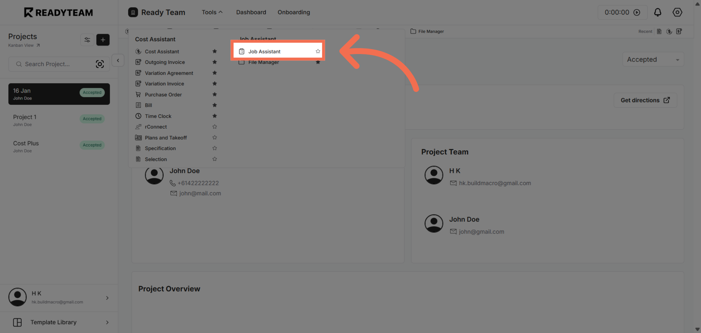 Choose Job Assistant Option