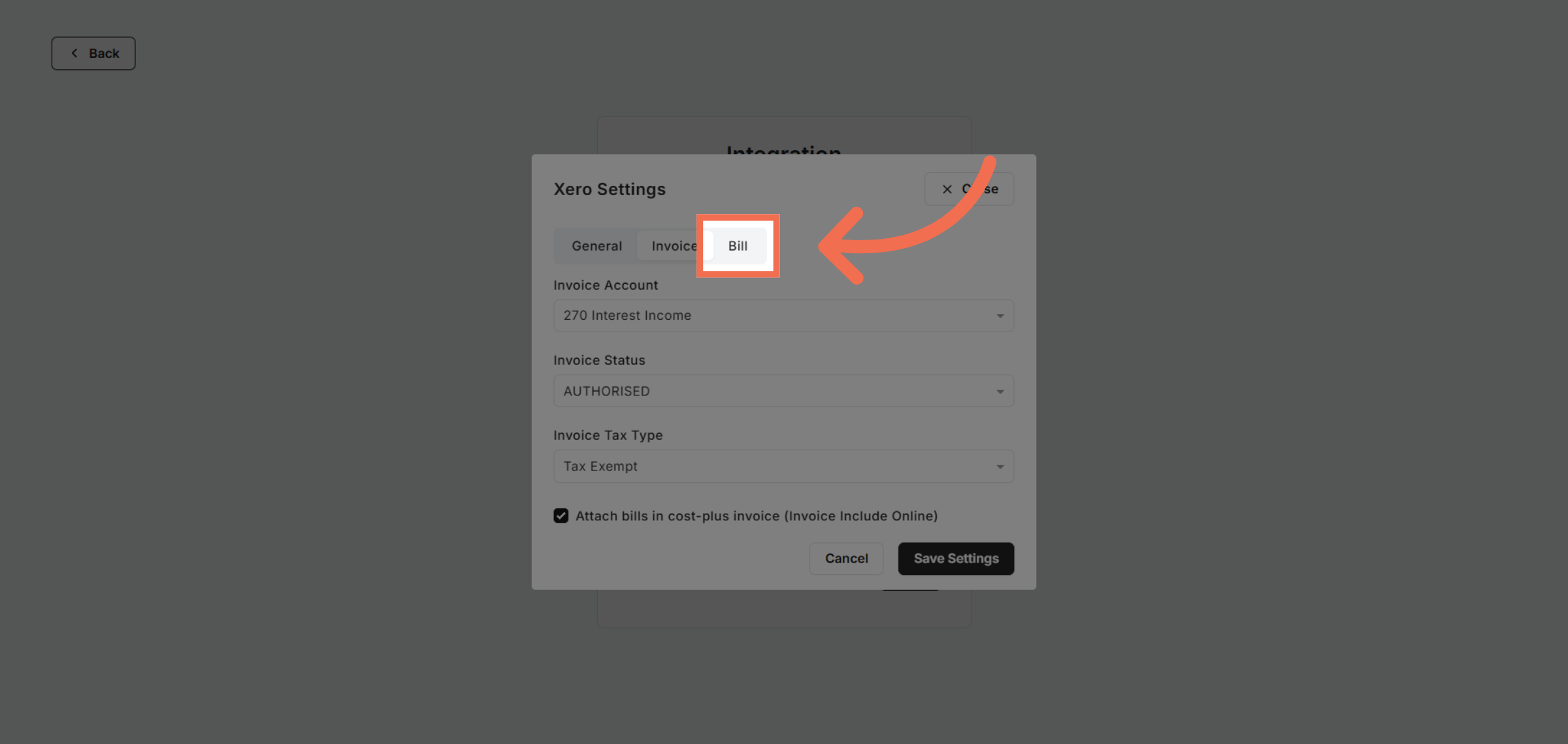 Select Bill Category