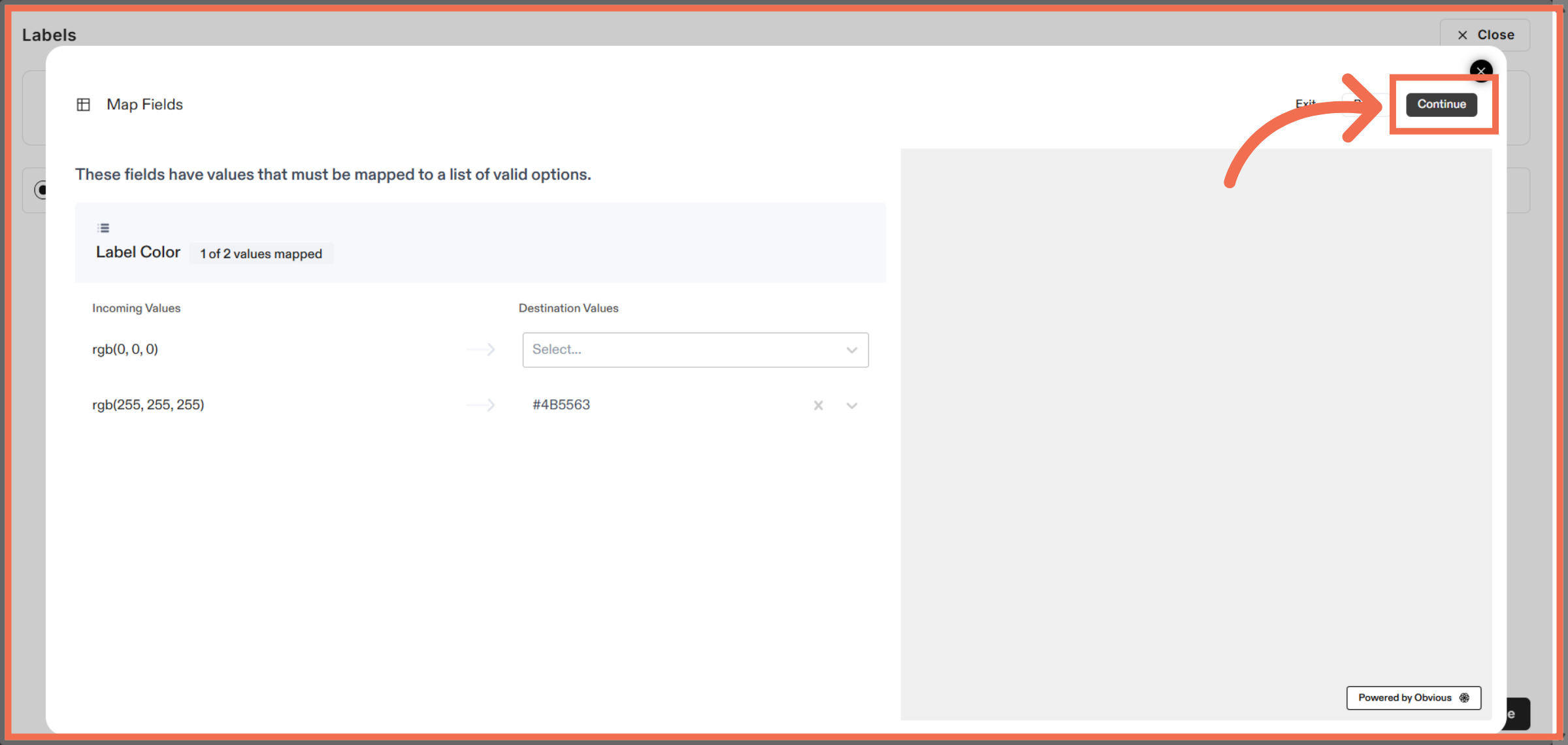 Review Mapping and Continue to Next Step