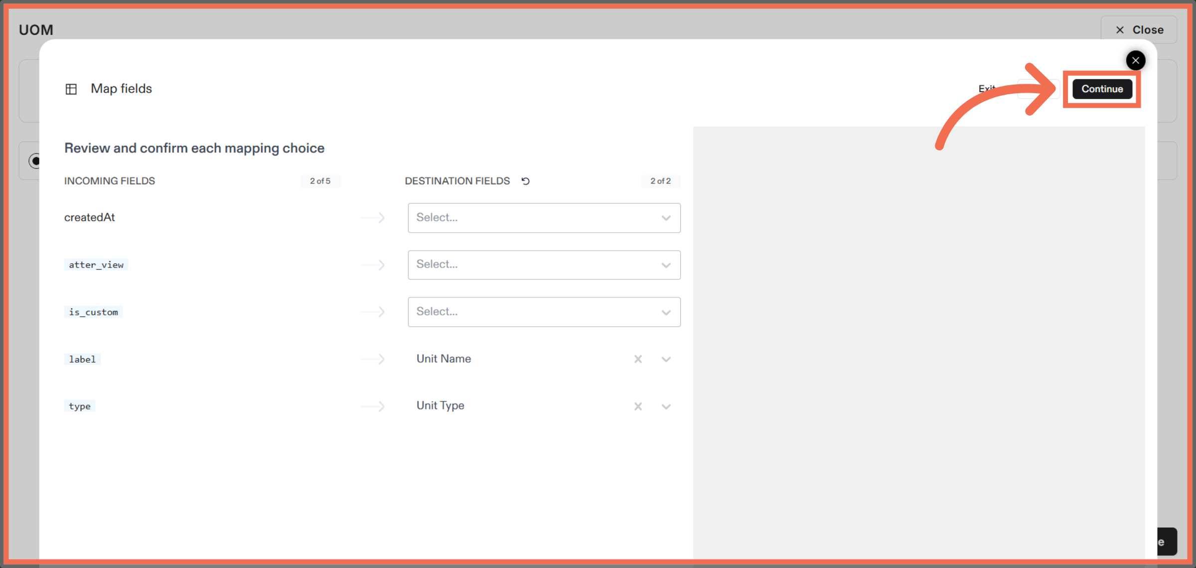 Review And Confirm Mappings