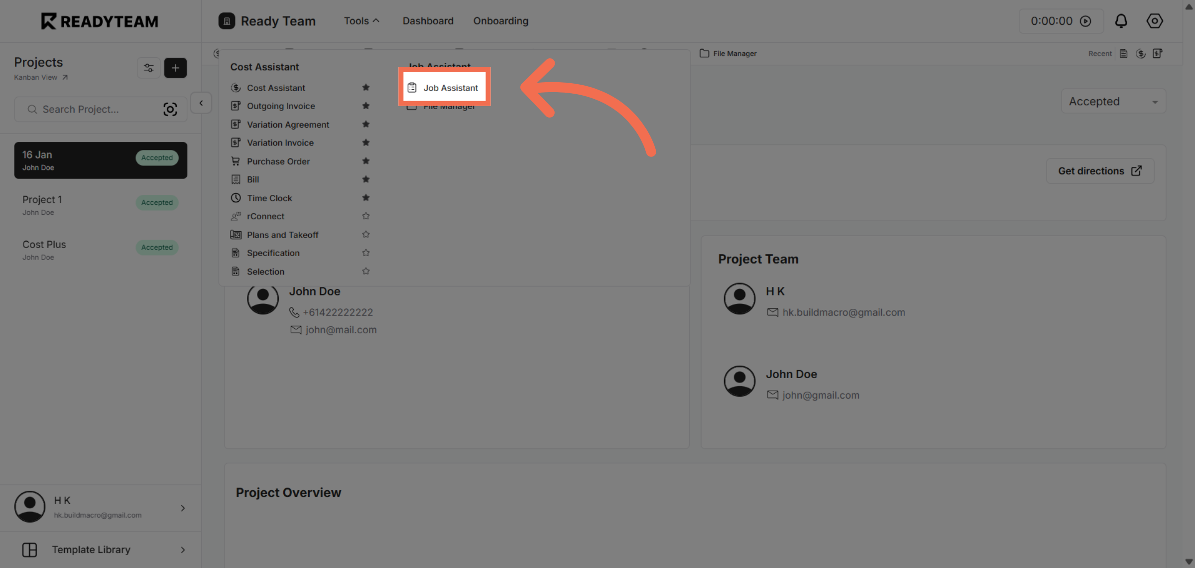 Open Job Assistant Feature