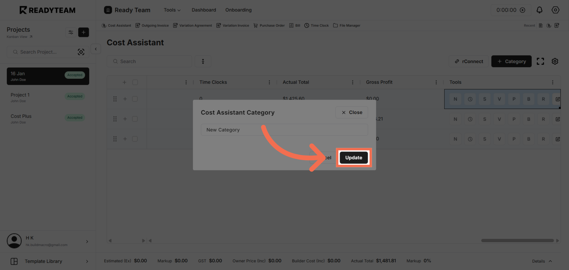 Confirm Category Update