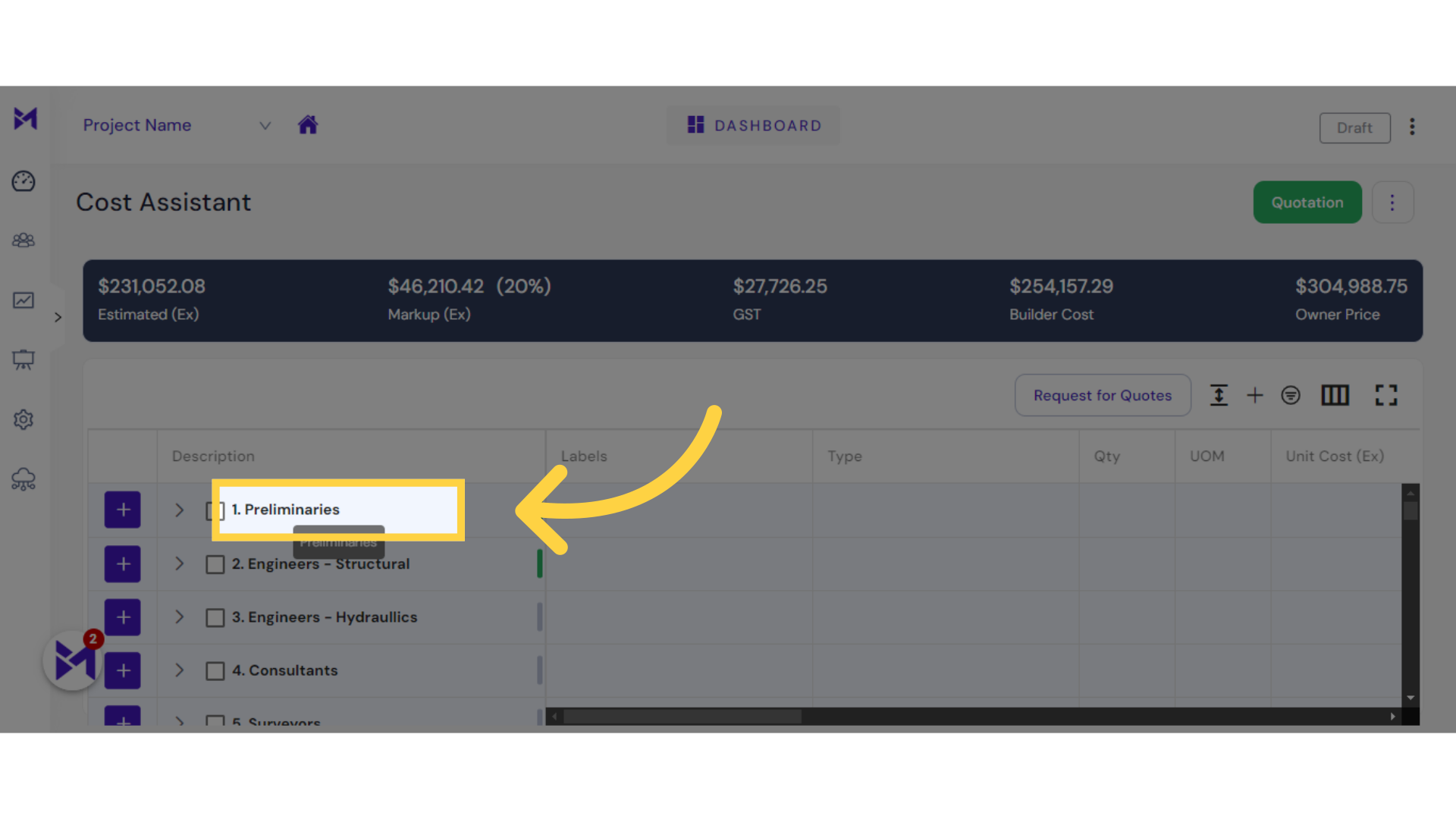 double Click  on 'Preliminaries'