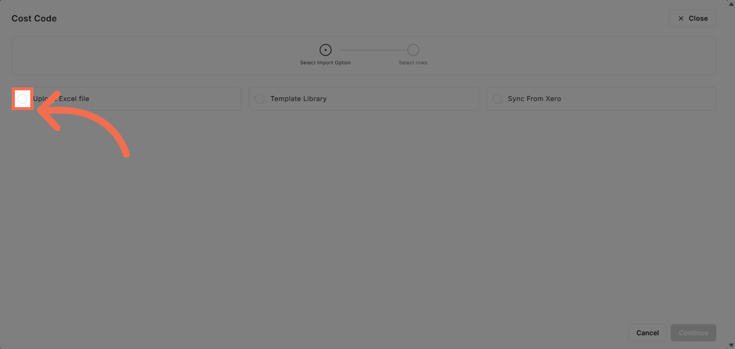 Initiate Excel File Upload
