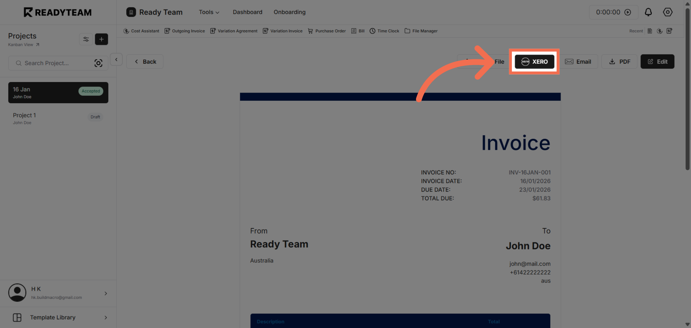 Push Invoice to Accounting