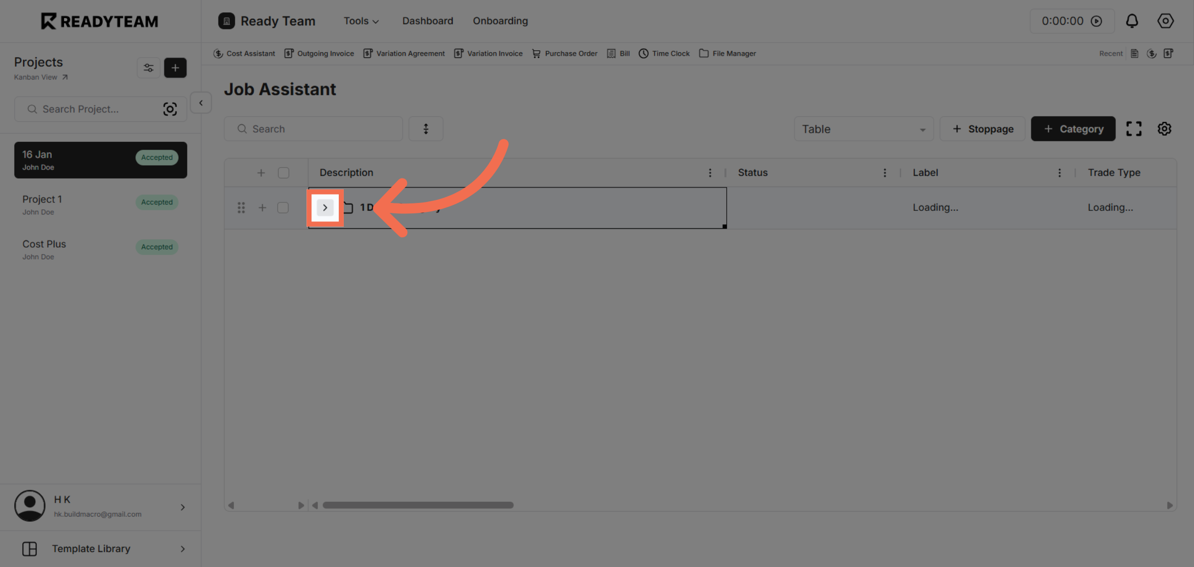 Toggle Job Assistance Category