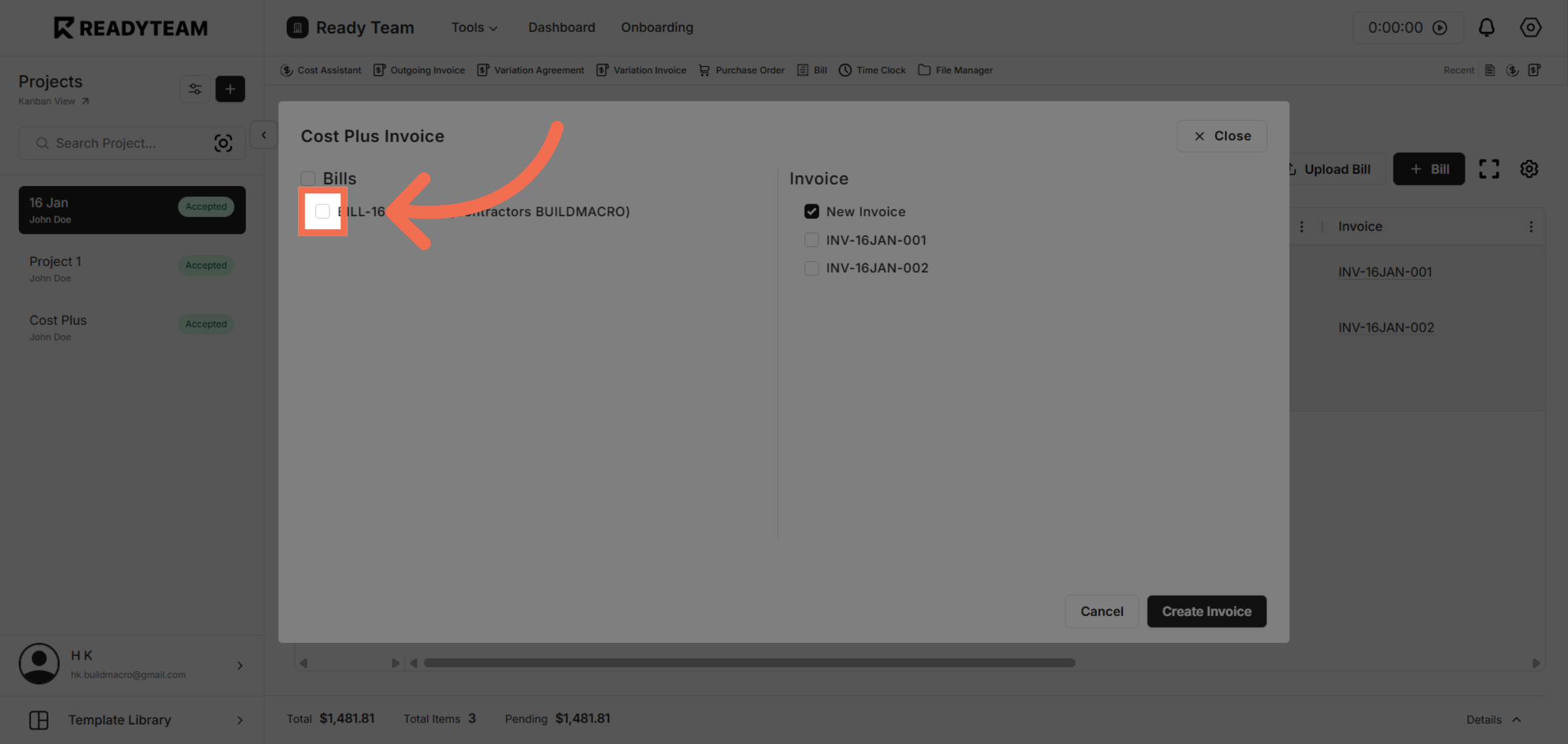 Choose Specific Bill