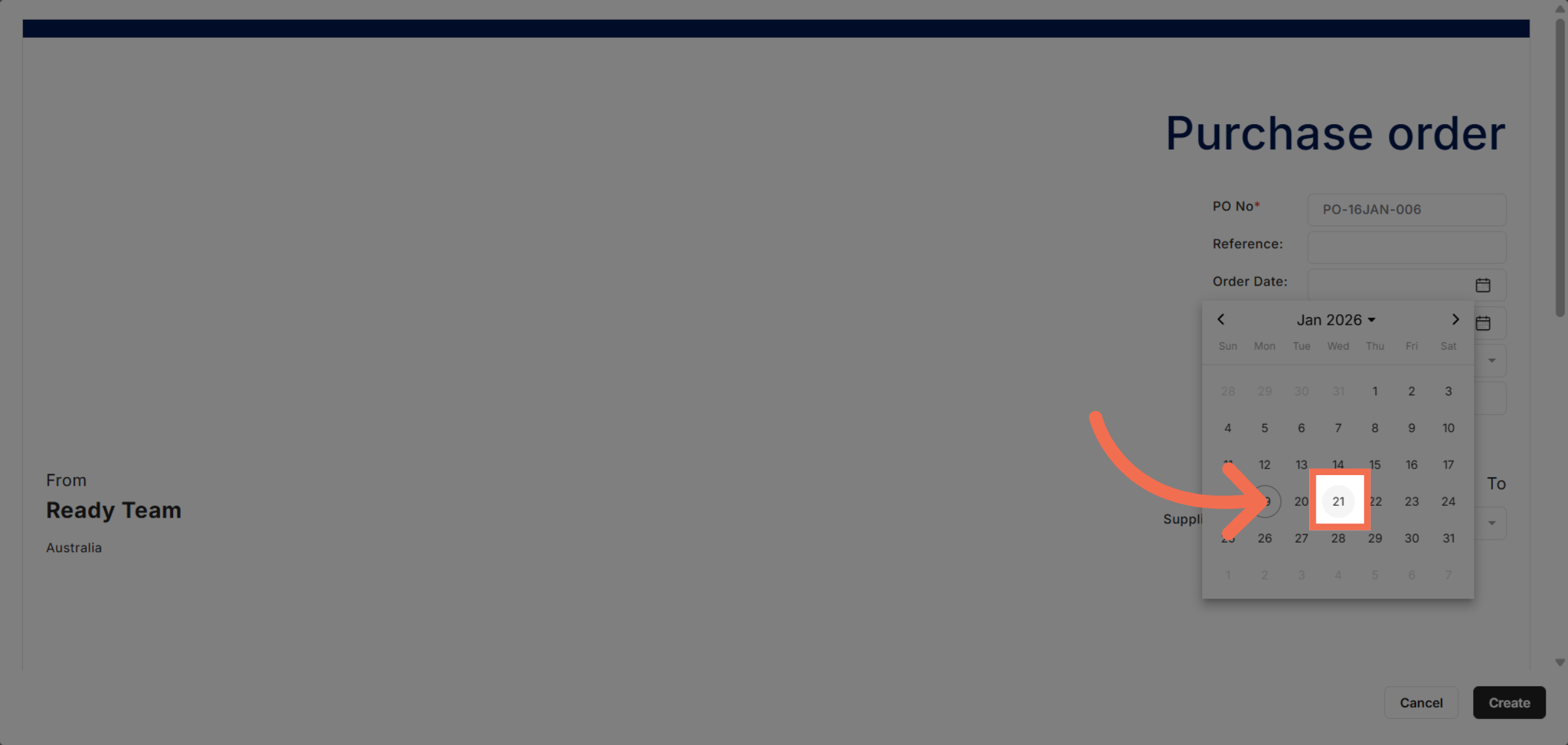 Select Order Date Entry