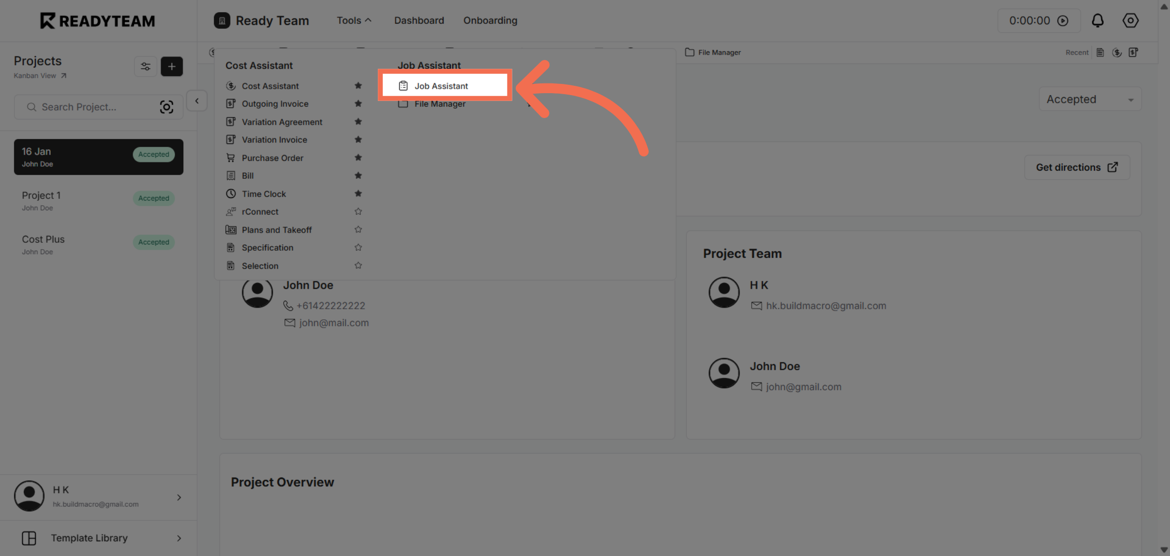 Access Job Assistant Feature