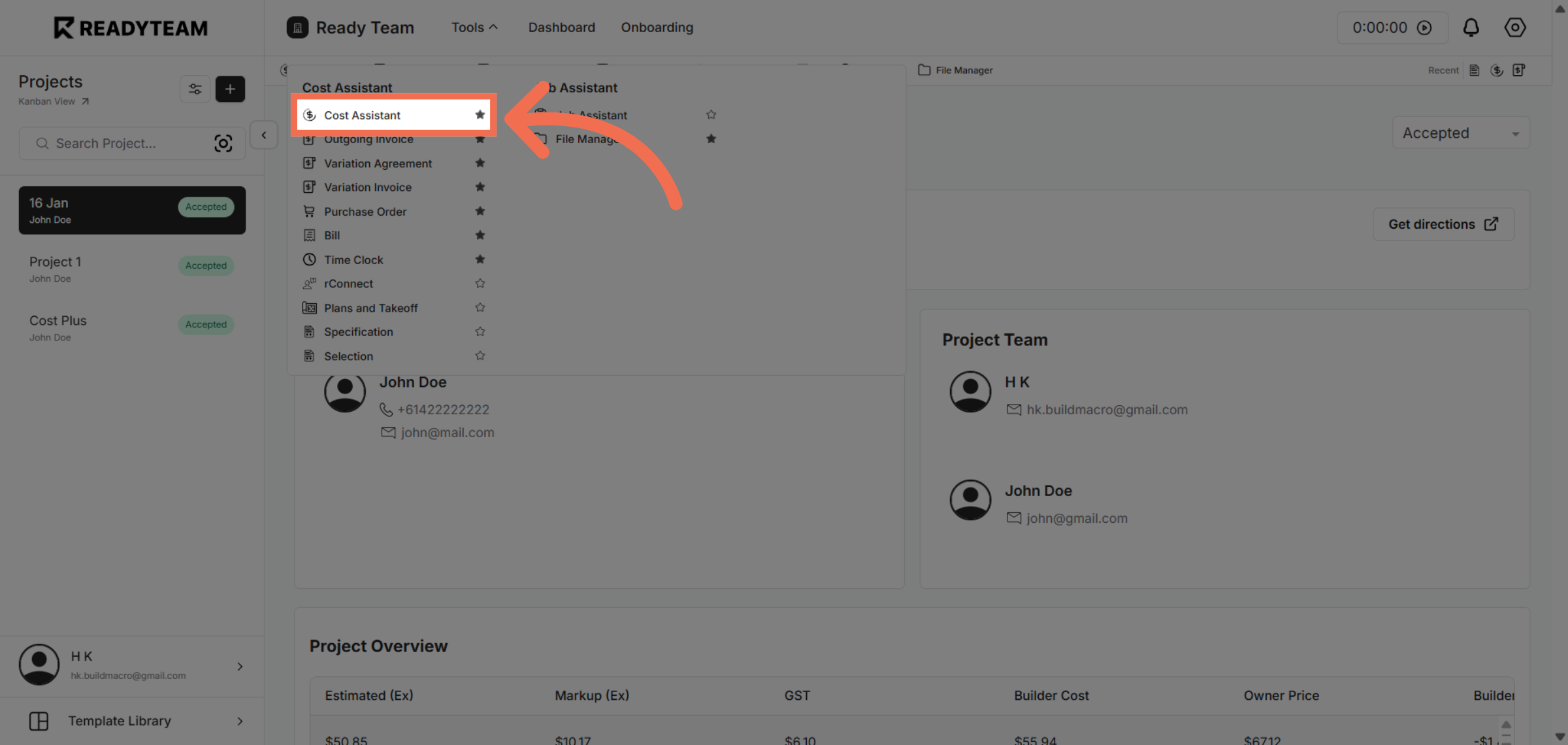 Access Cost Assistant Feature