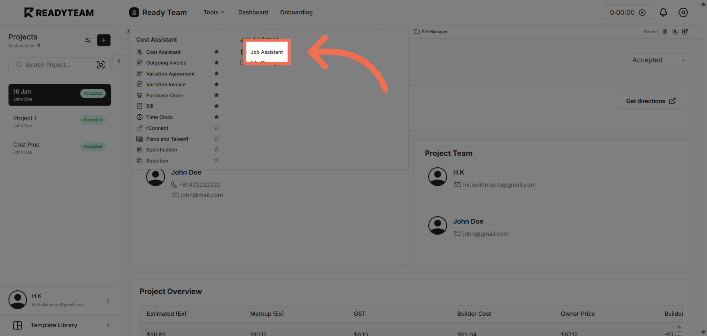 Choose Job Assistant Feature