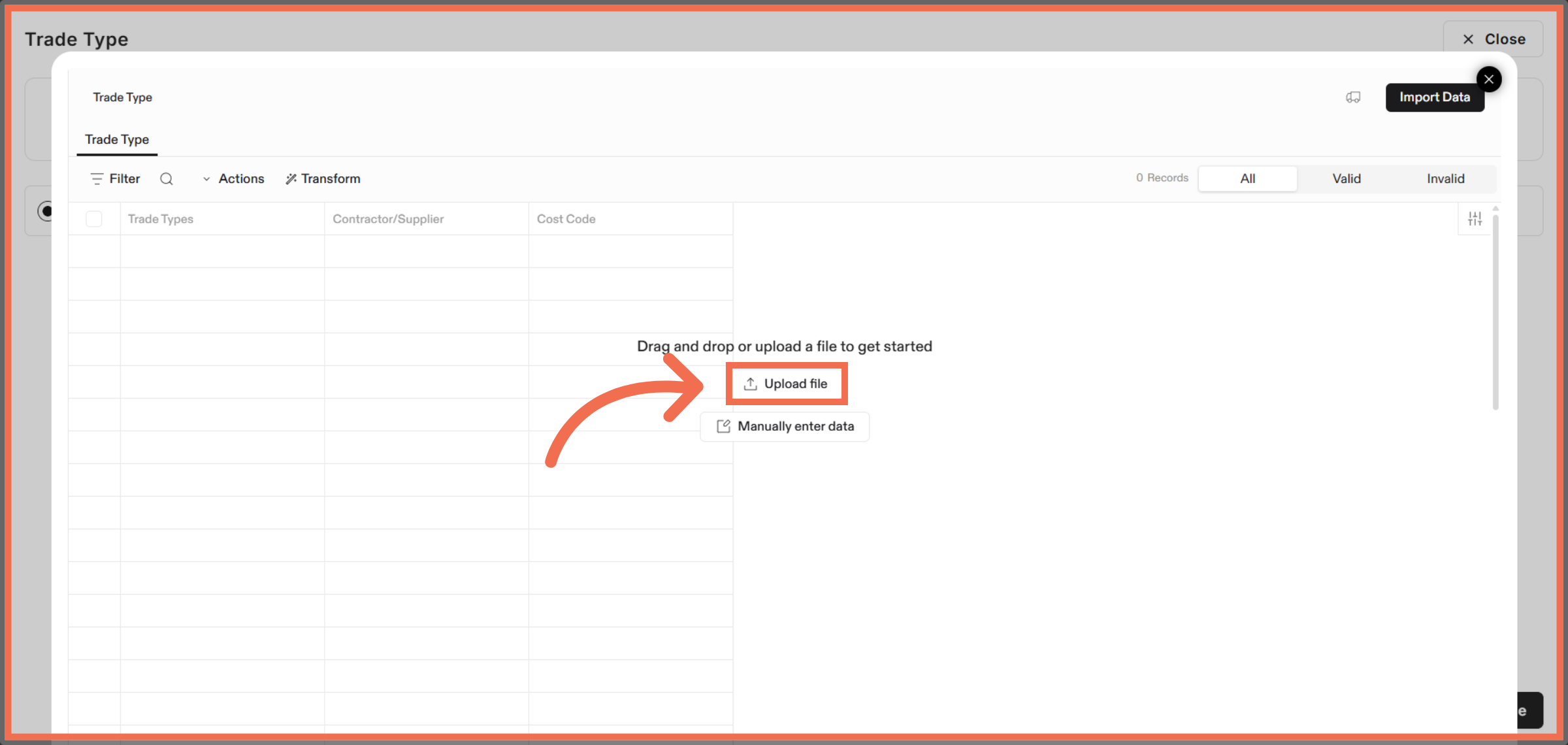 Upload File in Flatfile