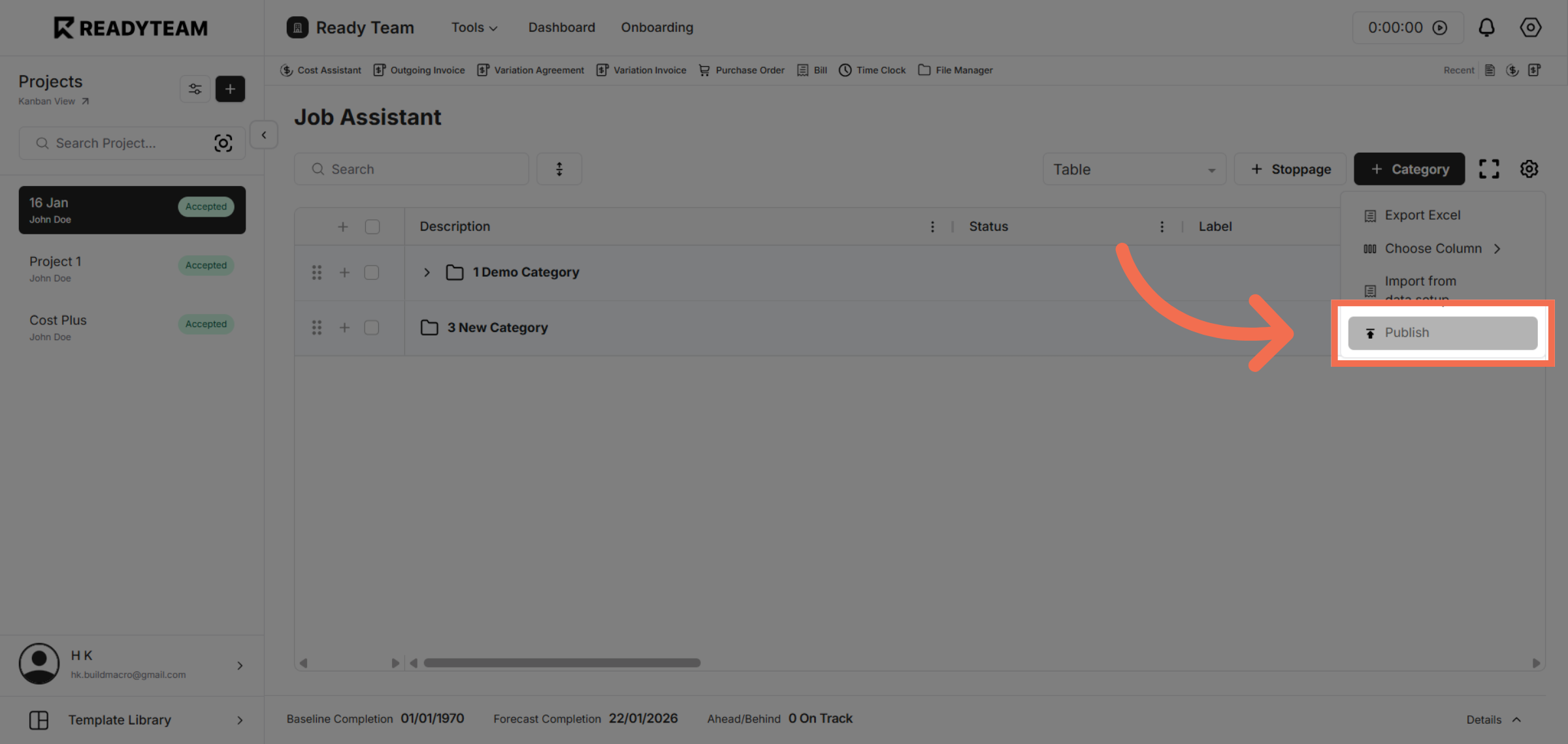 Initiate Workflow Publishing