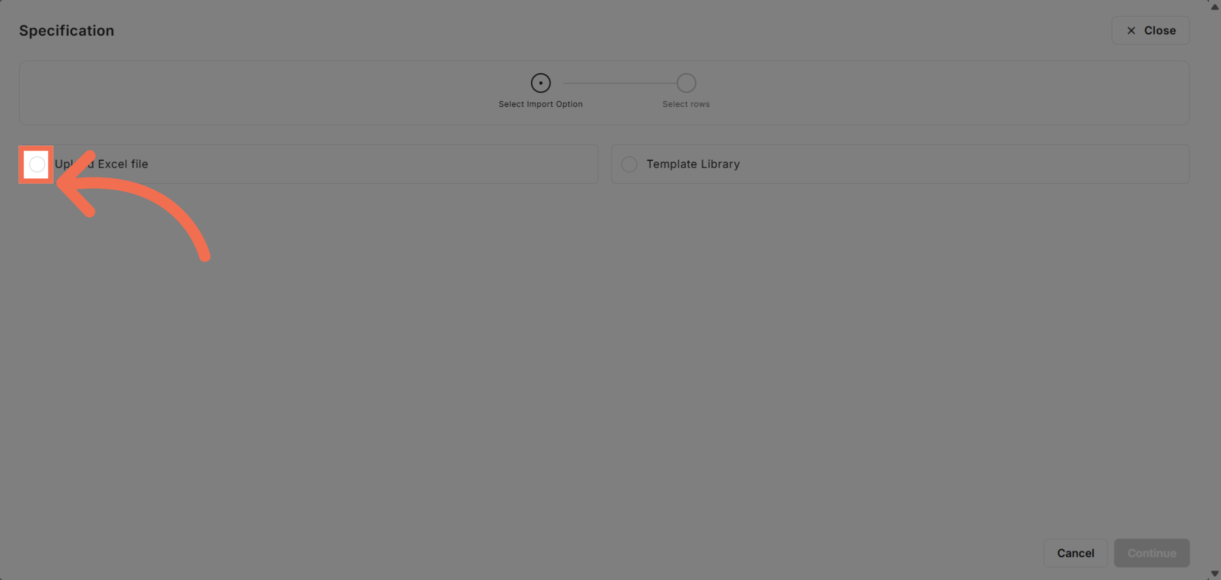 Initiate Excel File Upload