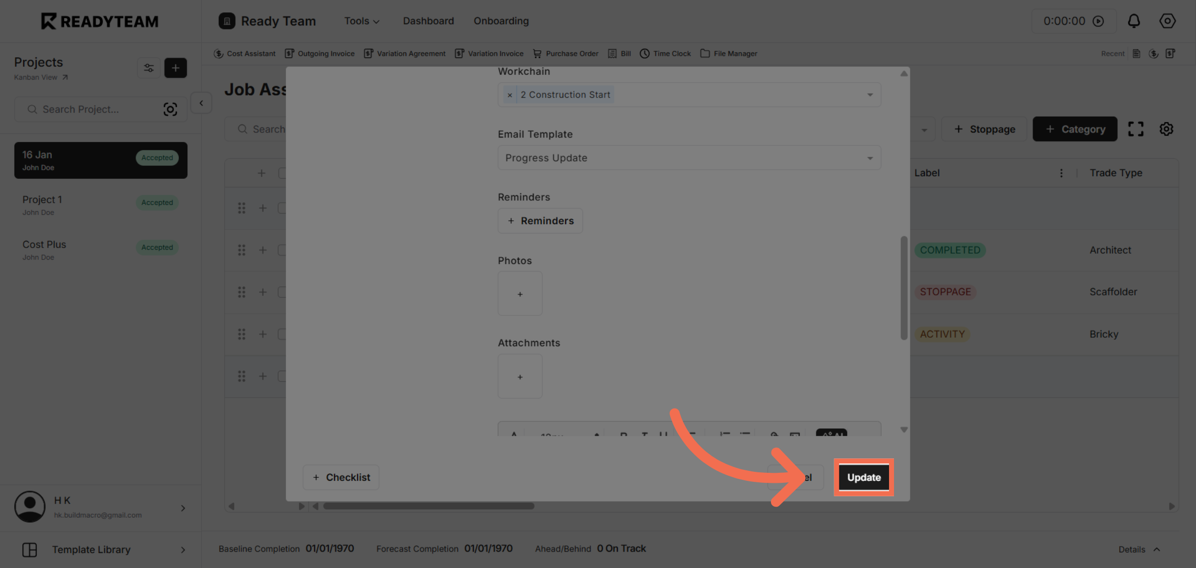 Update Workchain Link