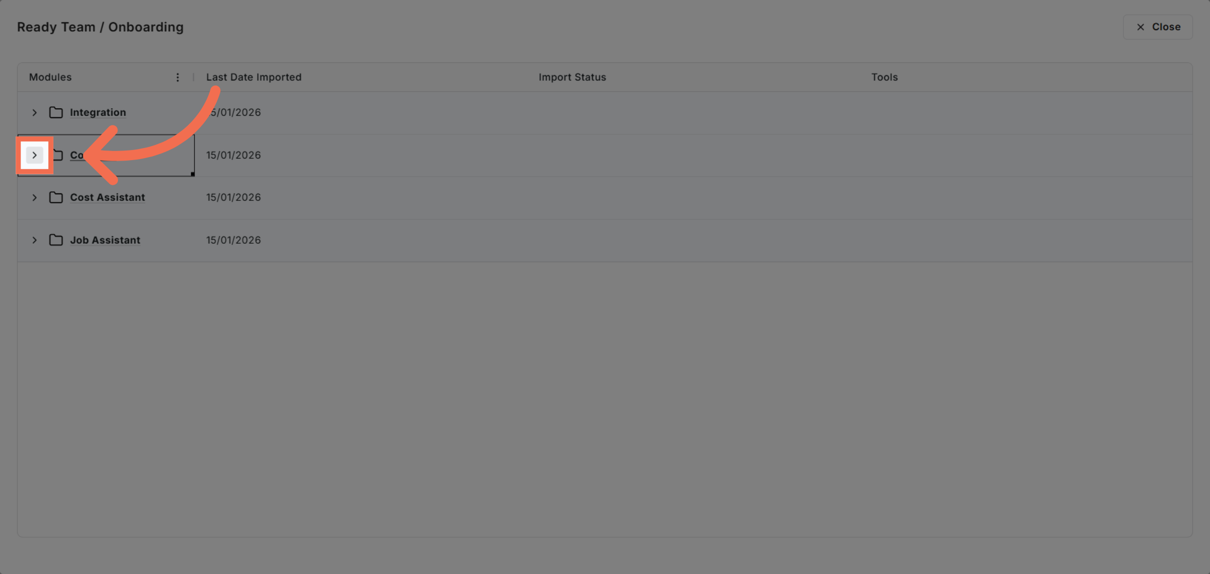 Access Import Options