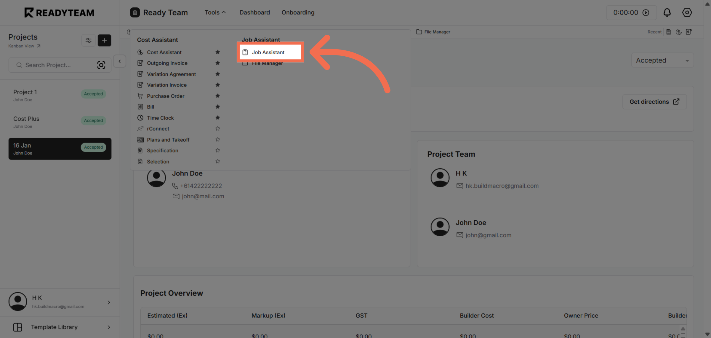 Choose Job Assistant Feature