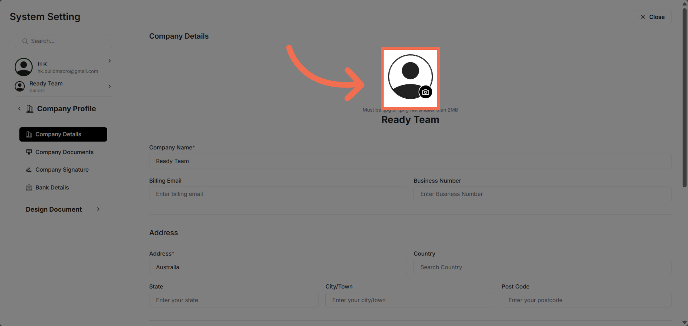 Initiate Logo Upload