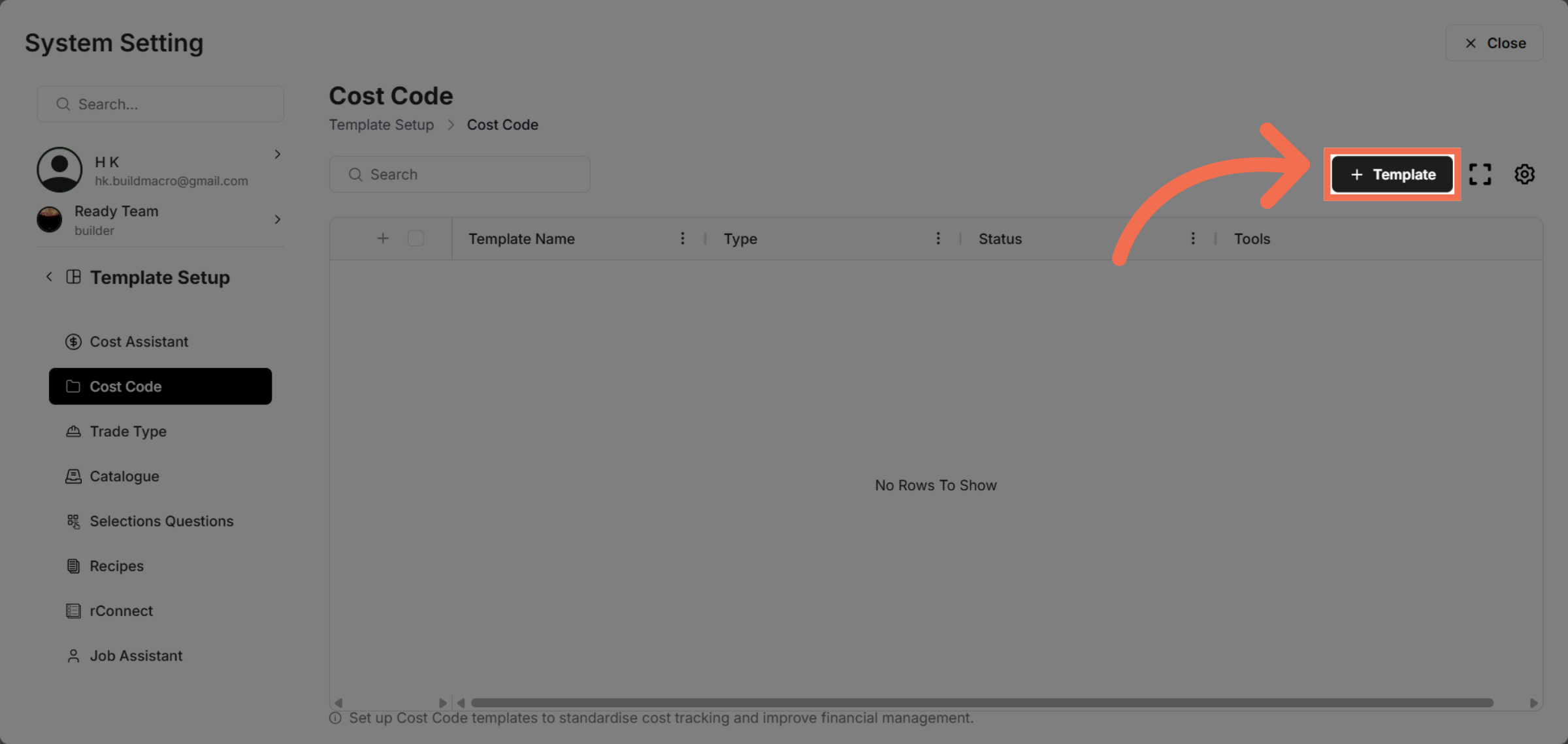 Initiate Template Creation