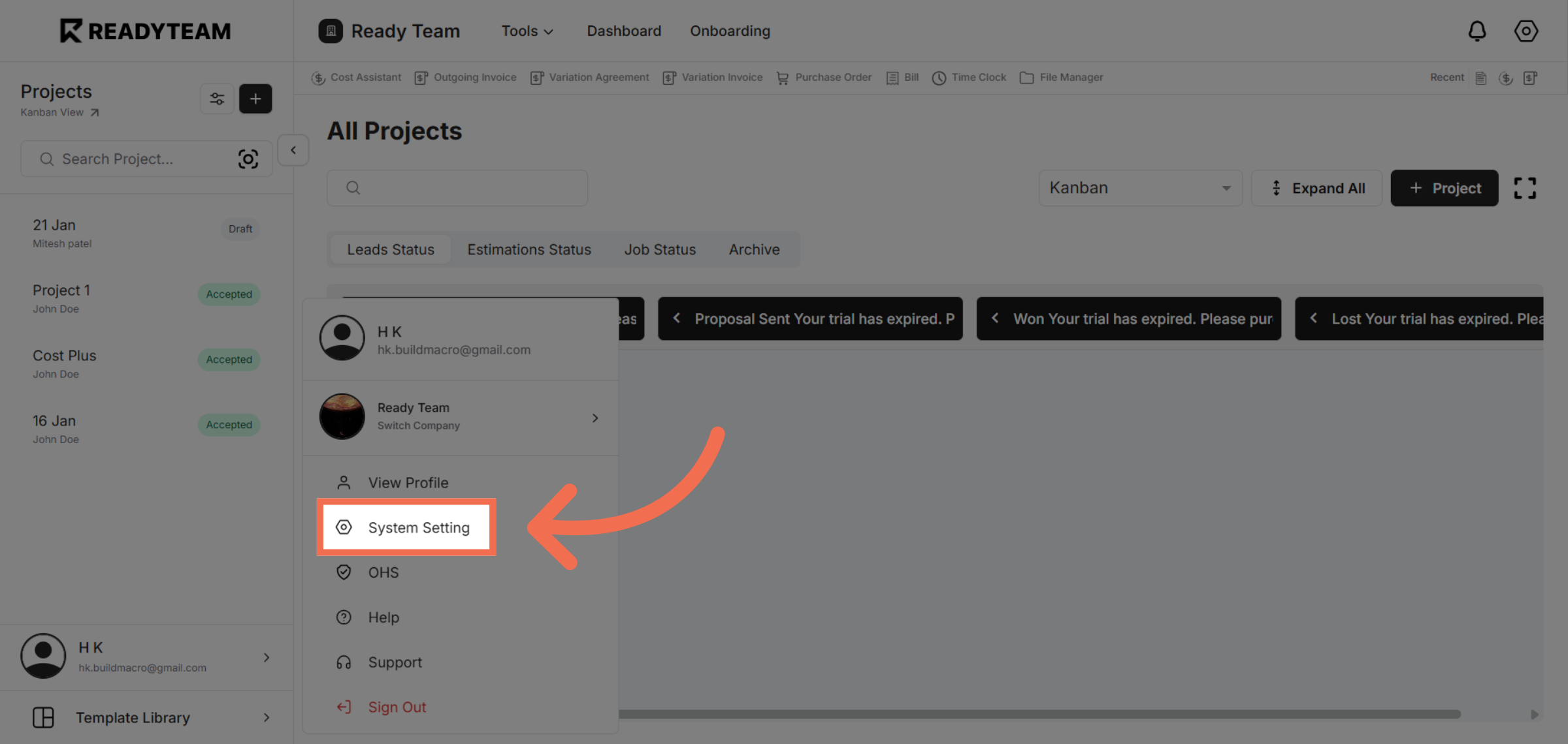 Open System Settings