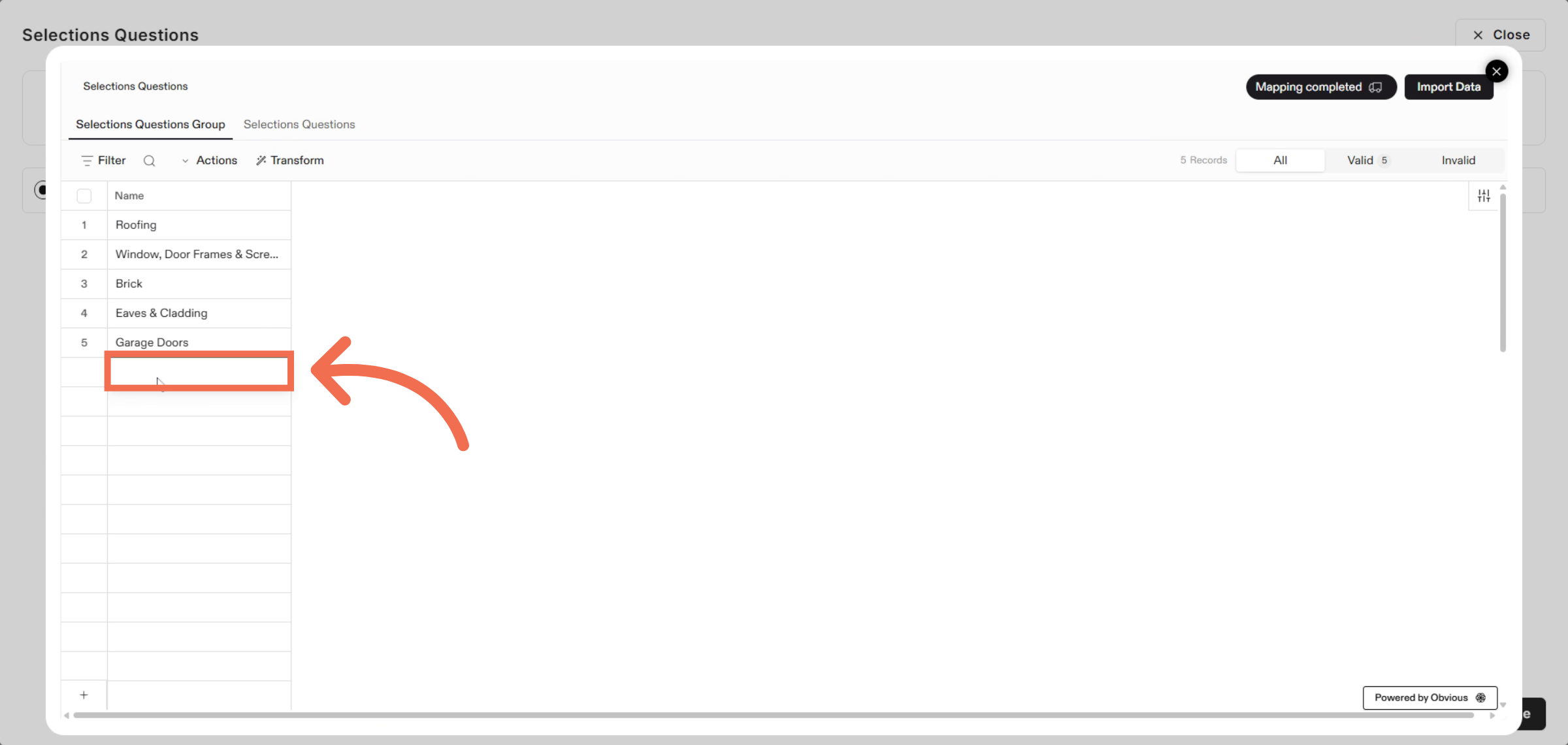 Manually Enter New Group Name