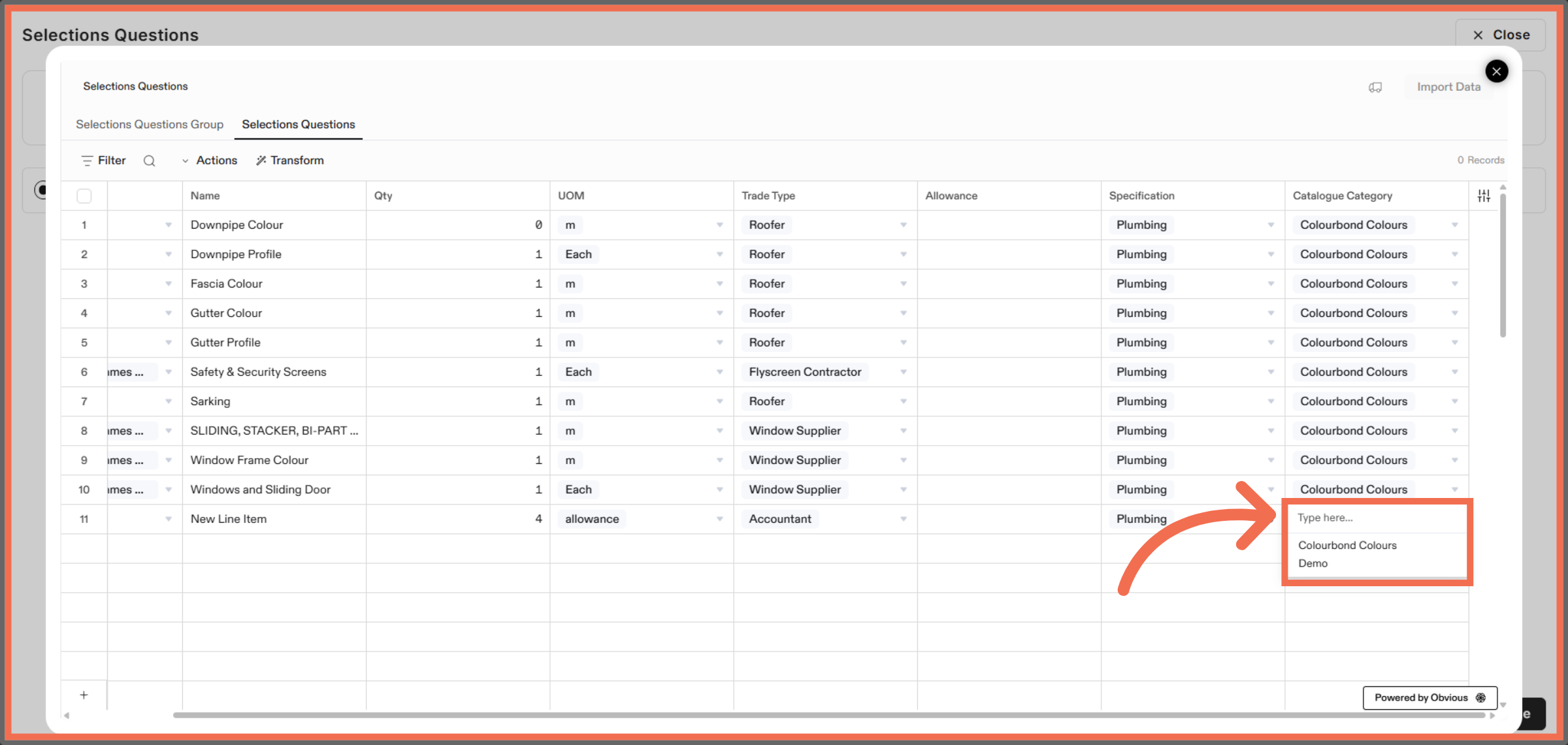 Select Catalogue Category