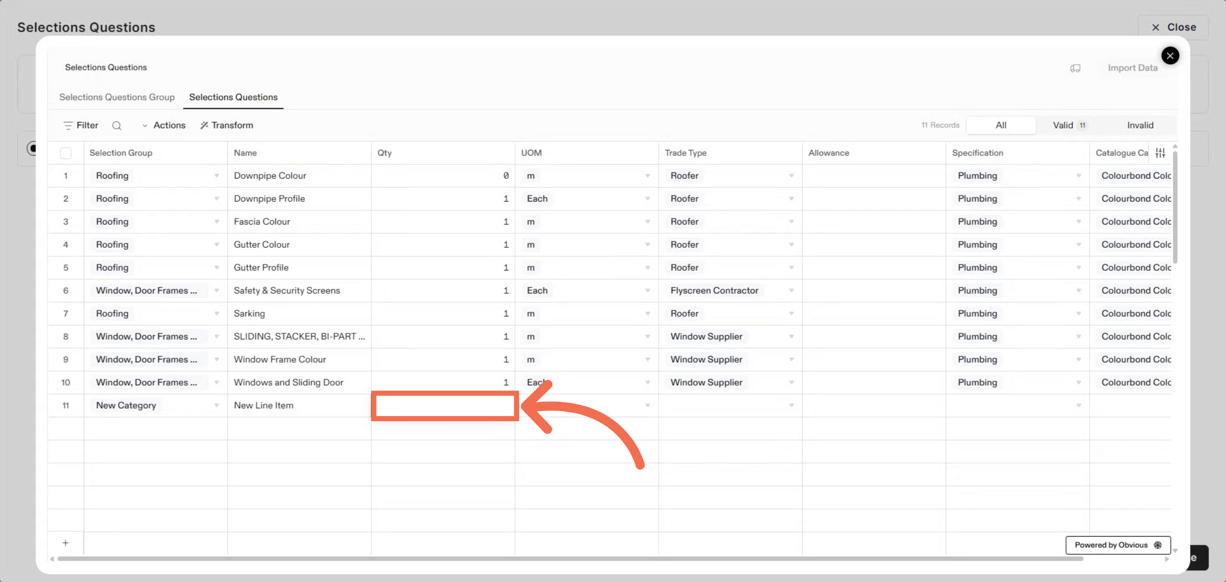Enter Quantity Value