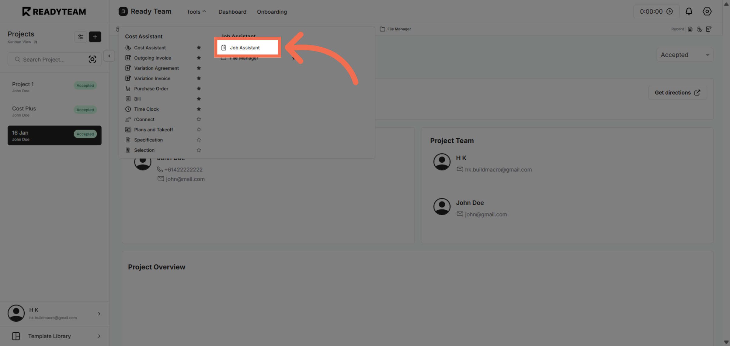 Access Job Assistant Feature