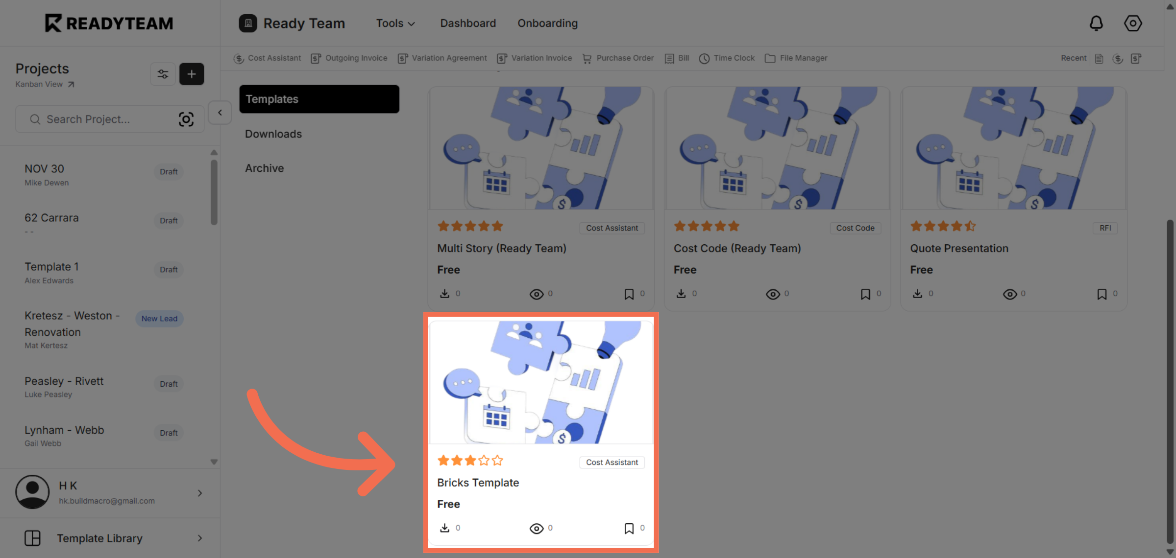 Choose Cost Assistant Template